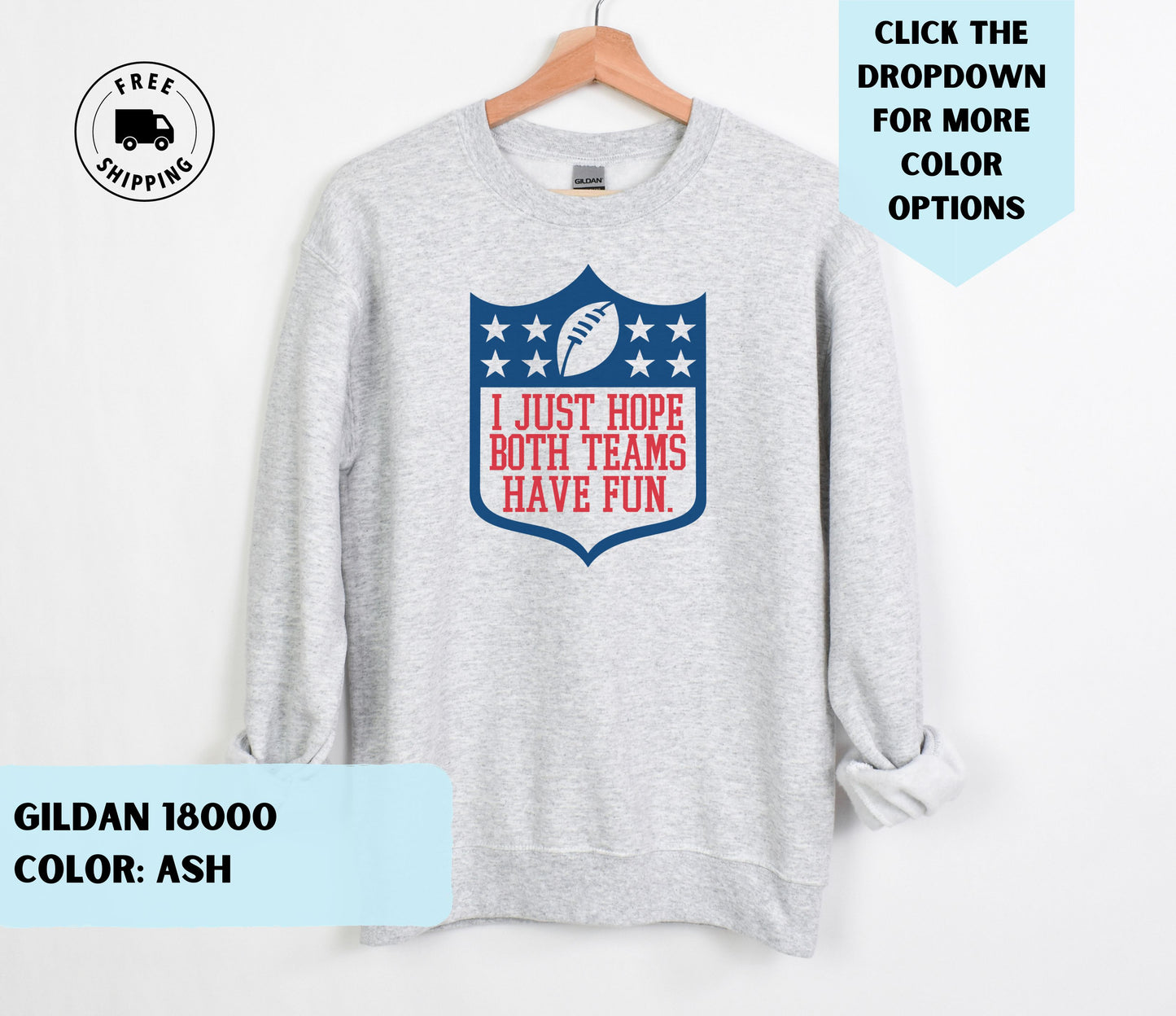 Football League Fun Dark Blue Crewneck