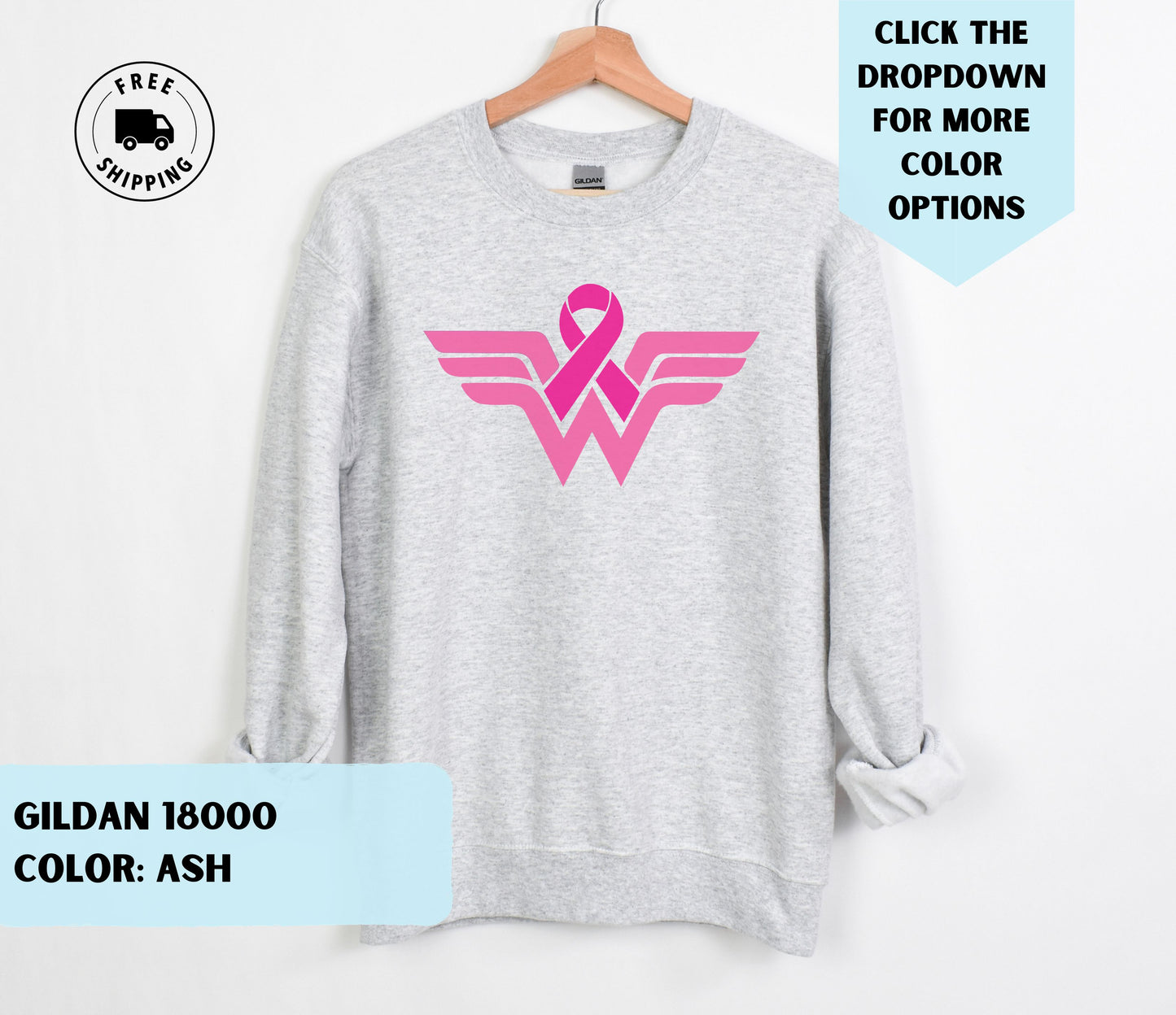 Wonder Women Breast Cancer Awareness Crewneck