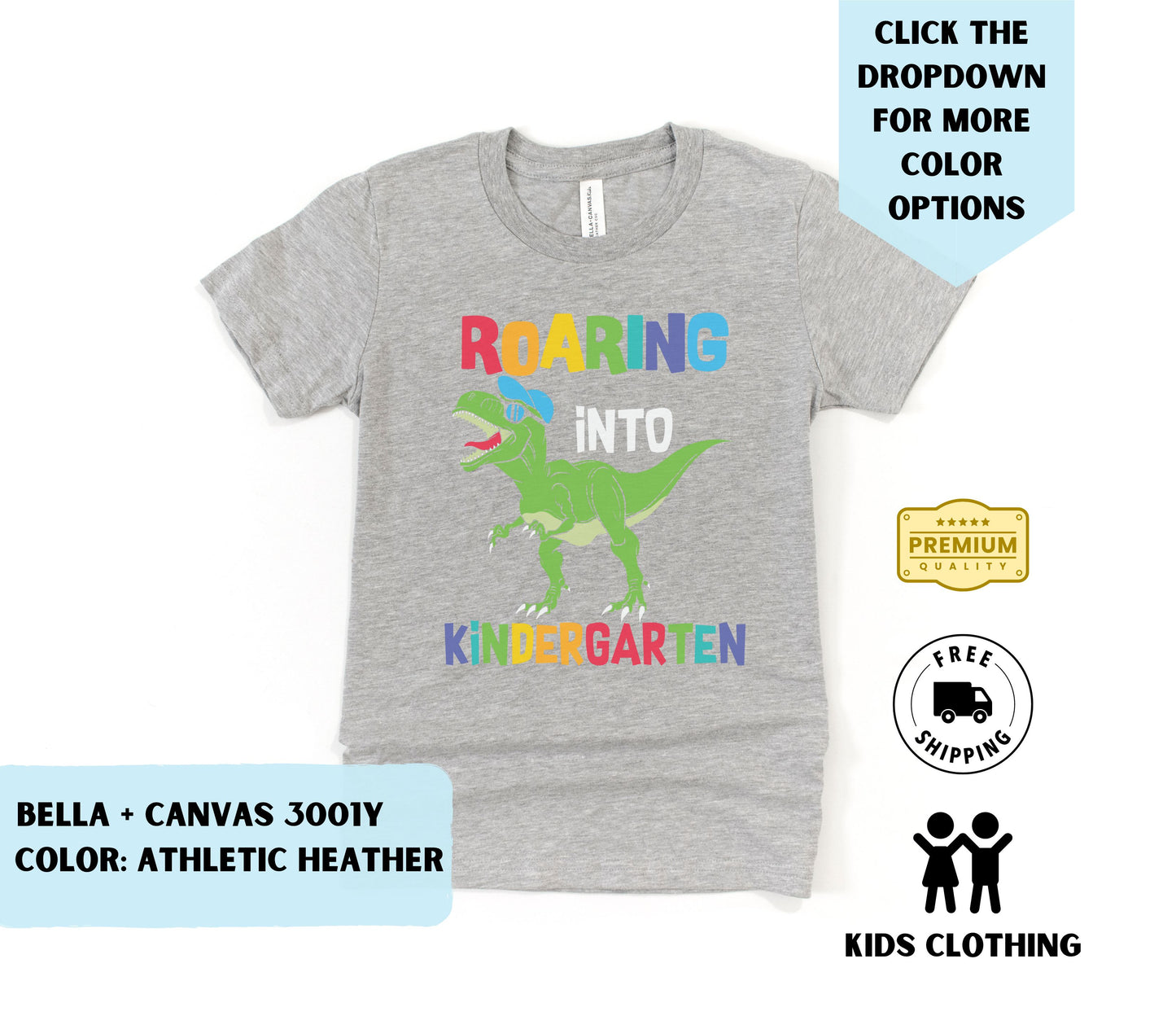 Toddler Roaring into Kindergarten T-Shirt