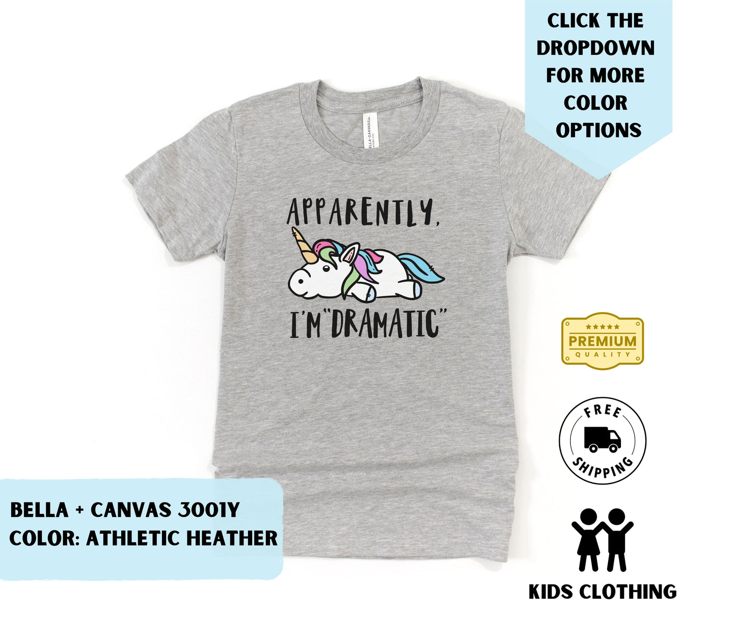 Toddler Apparently I'm Dramatic Unicorn T-Shirt