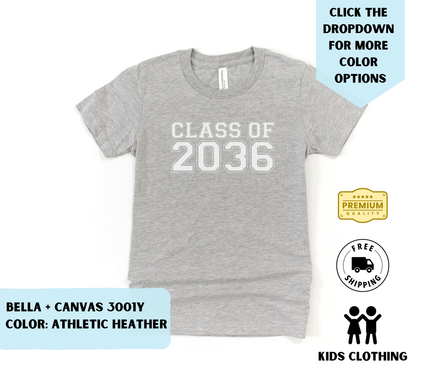 Youth Class of 2036 Kinder T-Shirt