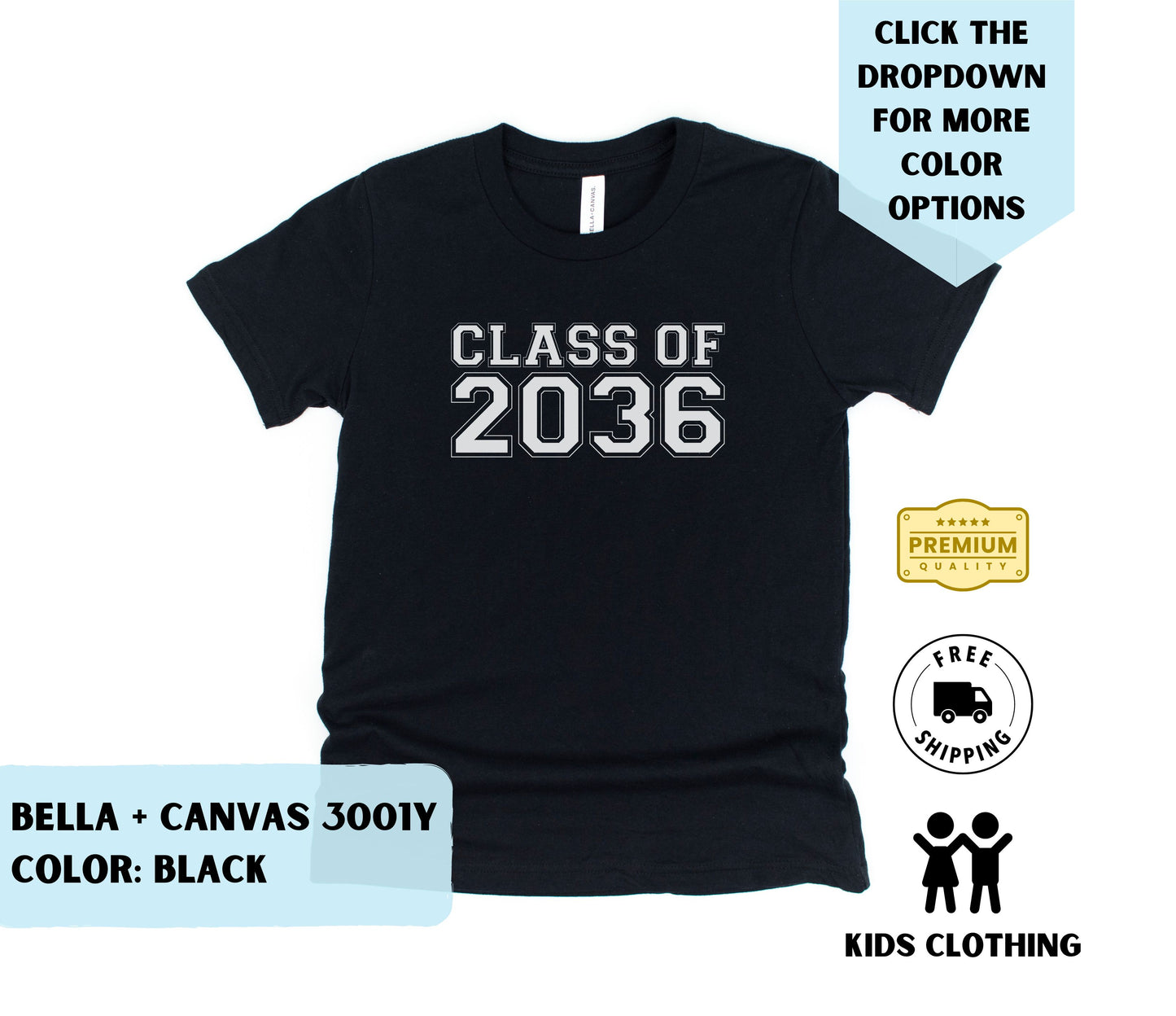 Youth Class of 2036 Kinder T-Shirt