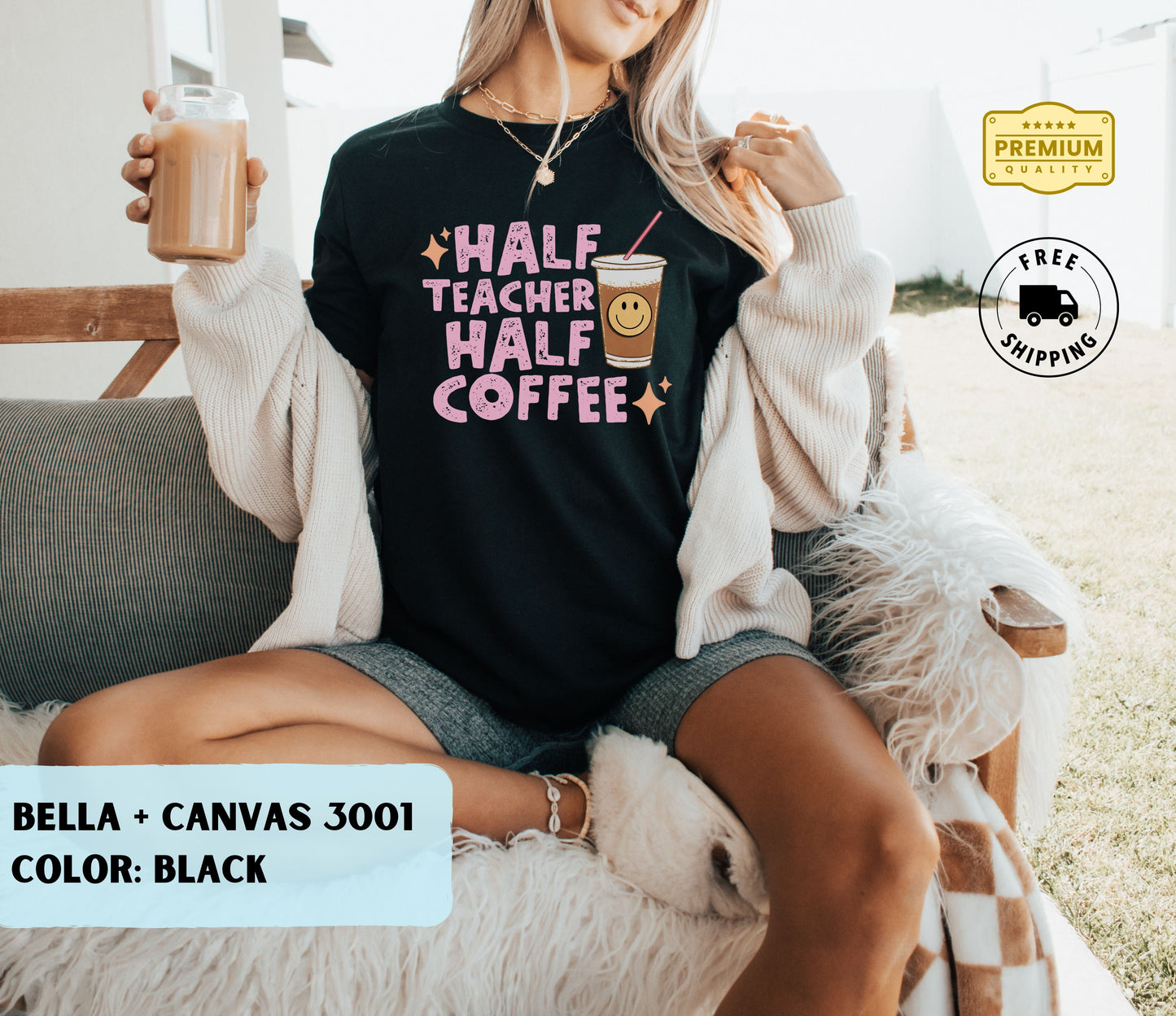 BC Half Teacher Half Coffee T-Shirt