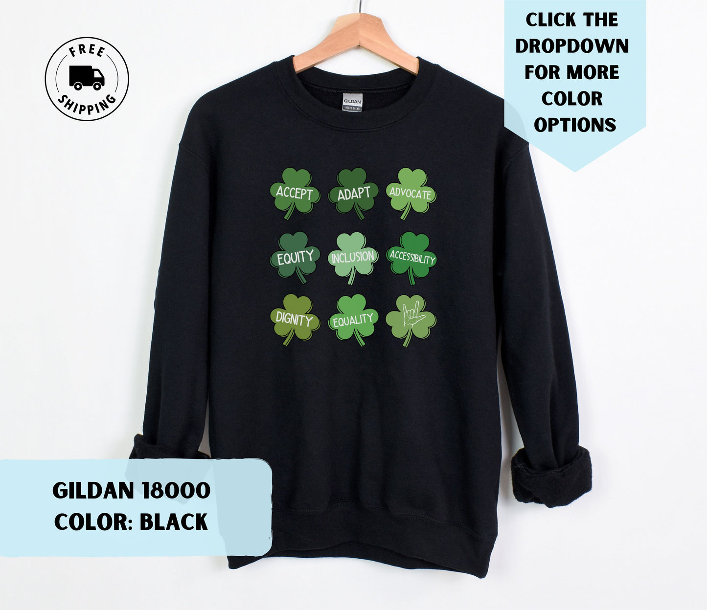 Inclusion Shamrocks Crewneck