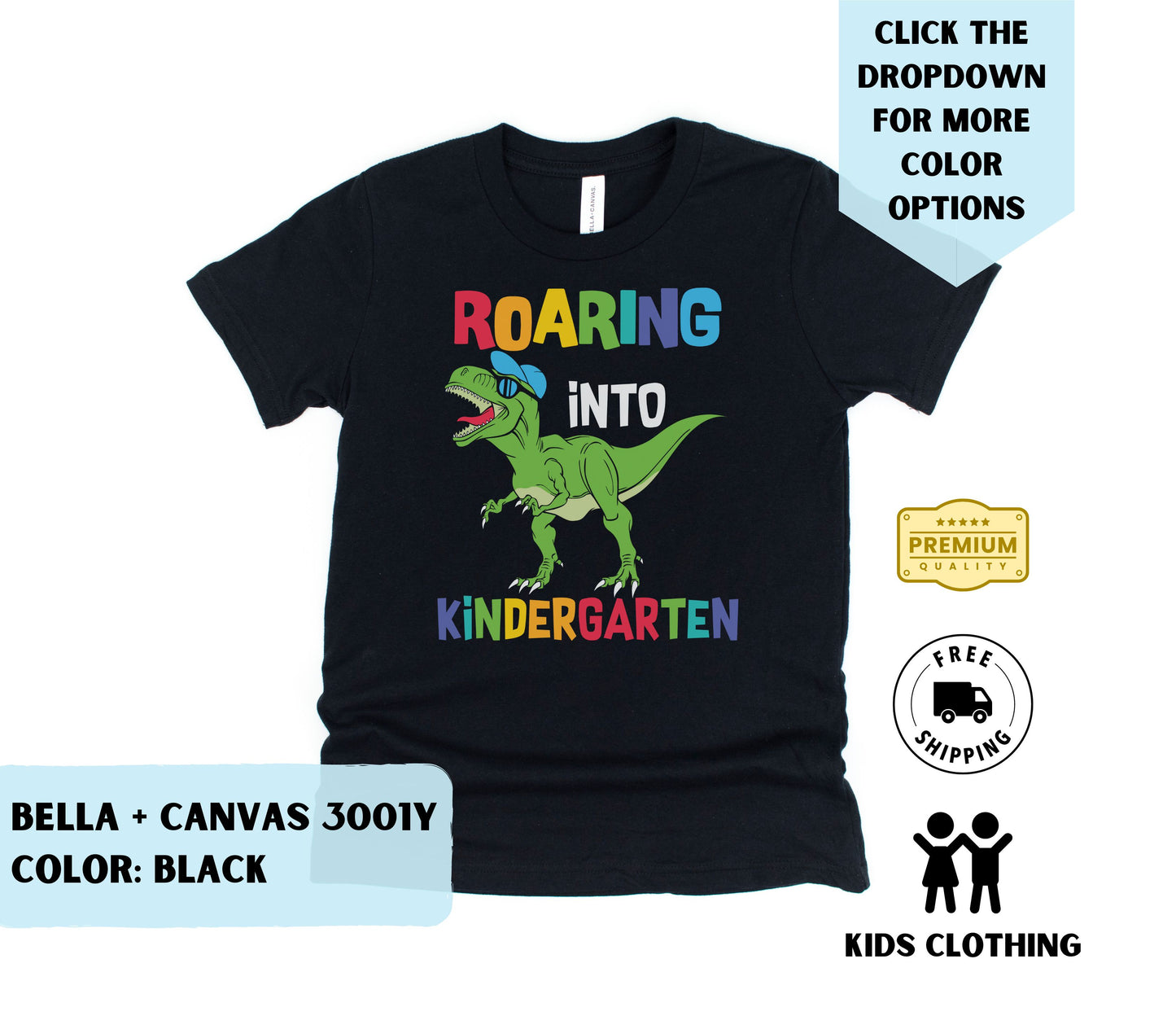 Toddler Roaring into Kindergarten T-Shirt