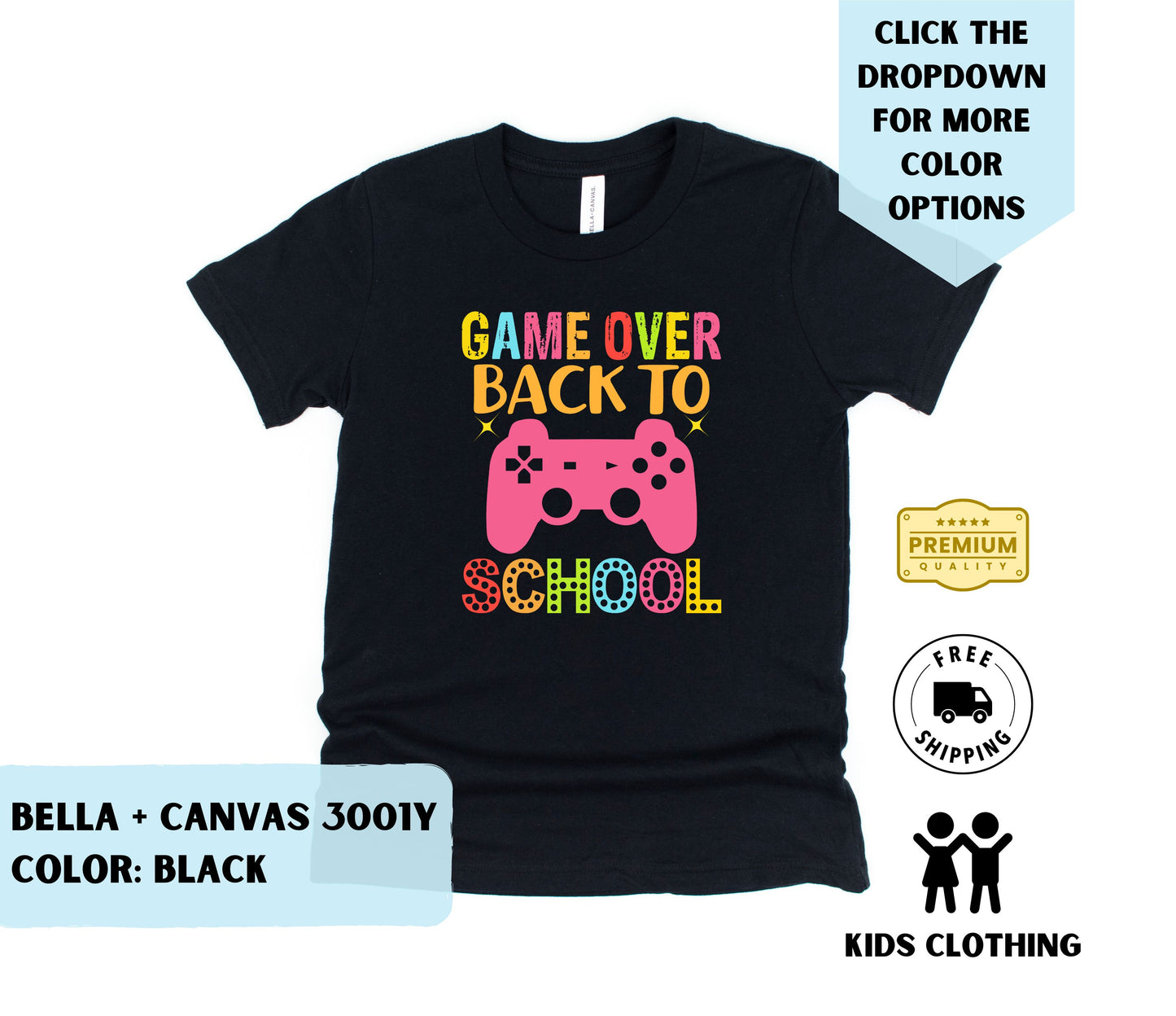 Youth Game Over Back to School T-Shirt