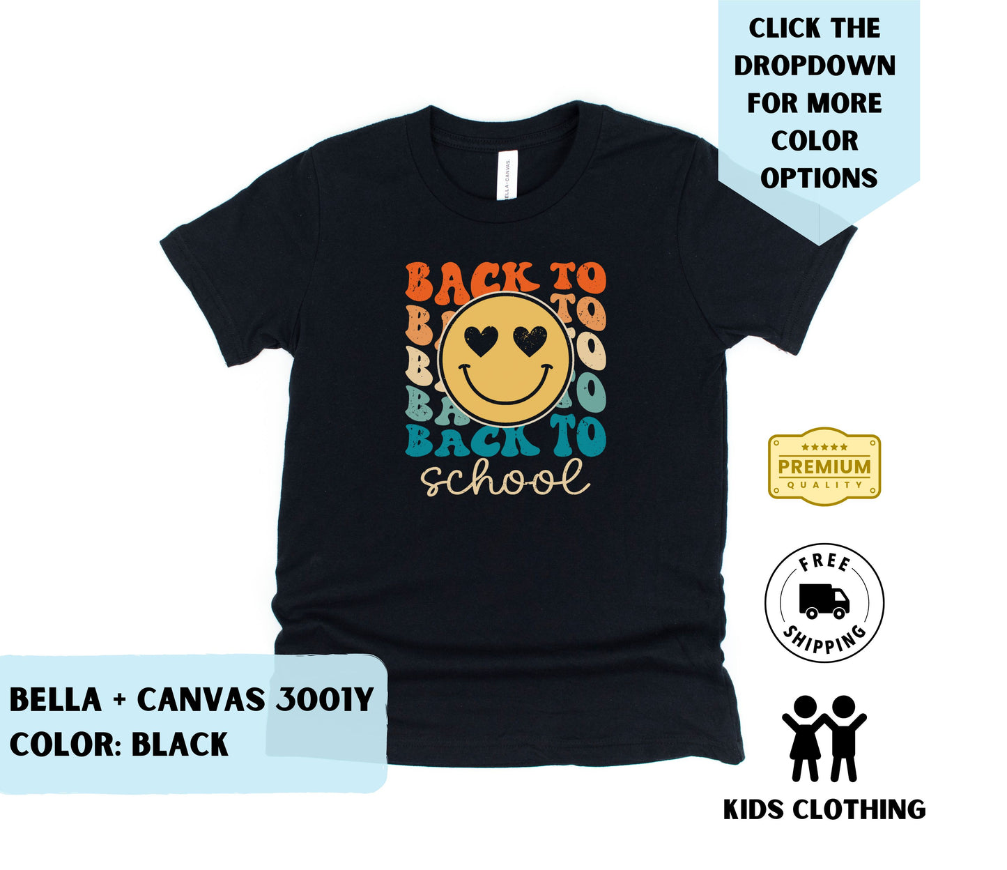 Youth Back to School Smiley T-Shirt