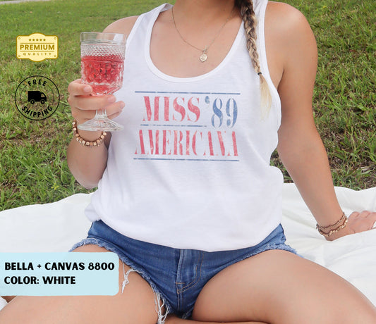 Miss America Flowy Racerback Tank