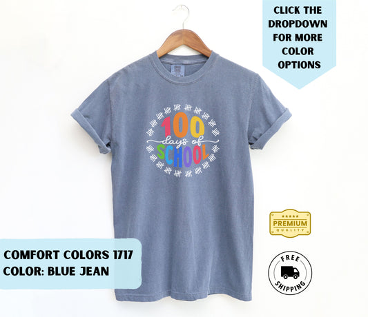 100 Days of School Tally Color T-Shirt