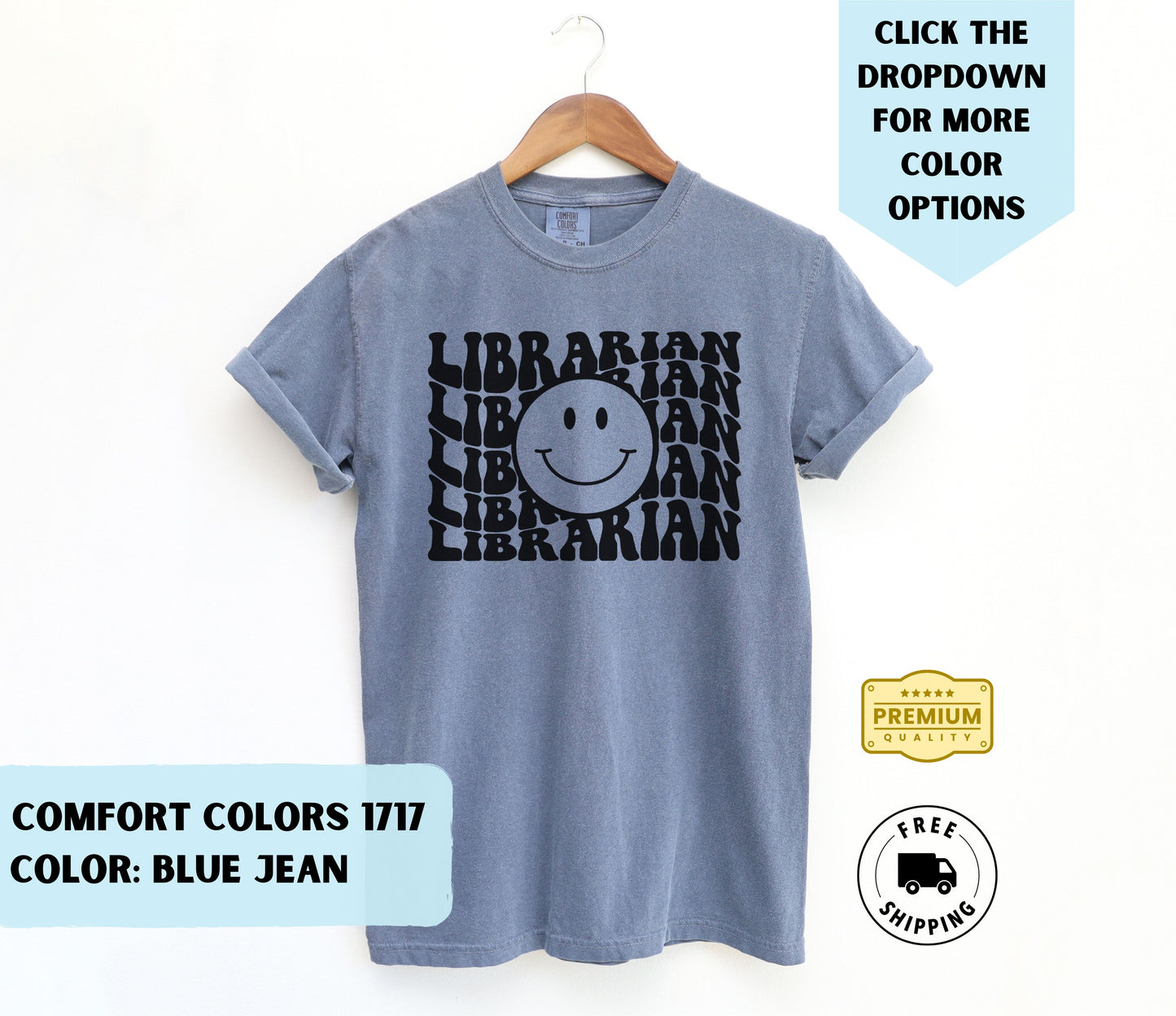 Librarian Smiley T-Shirt