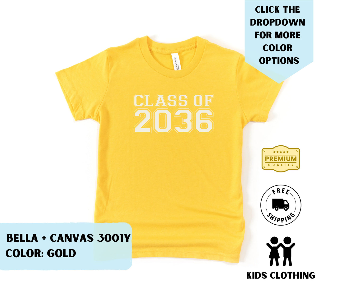 Youth Class of 2036 Kinder T-Shirt