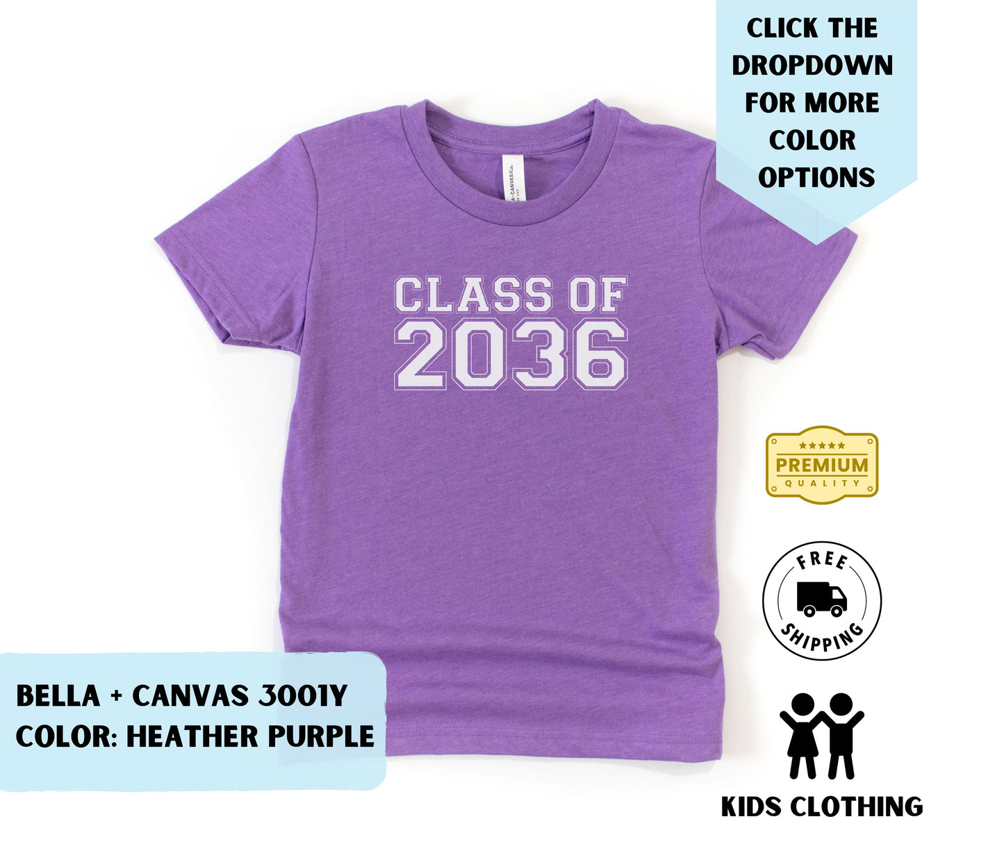 Youth Class of 2036 Kinder T-Shirt