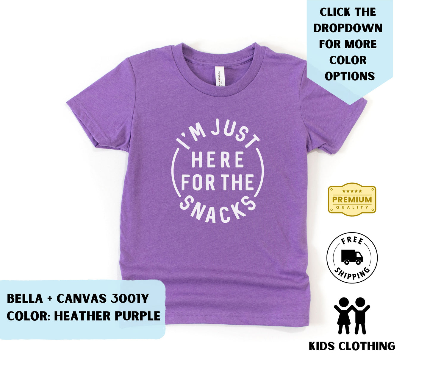 Toddler Here for the Snacks T-Shirt