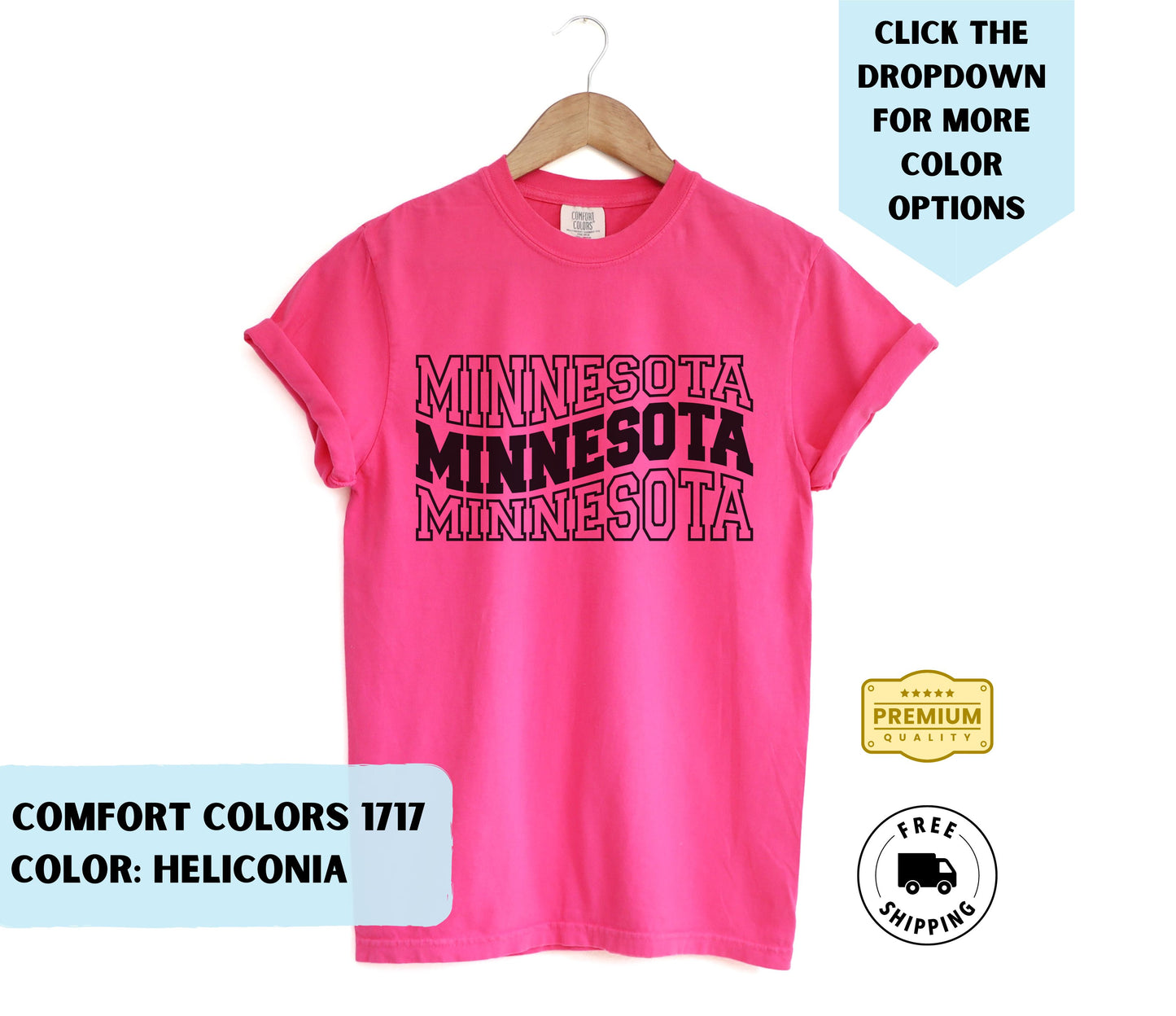 Minnesota Wave Text T-Shirt