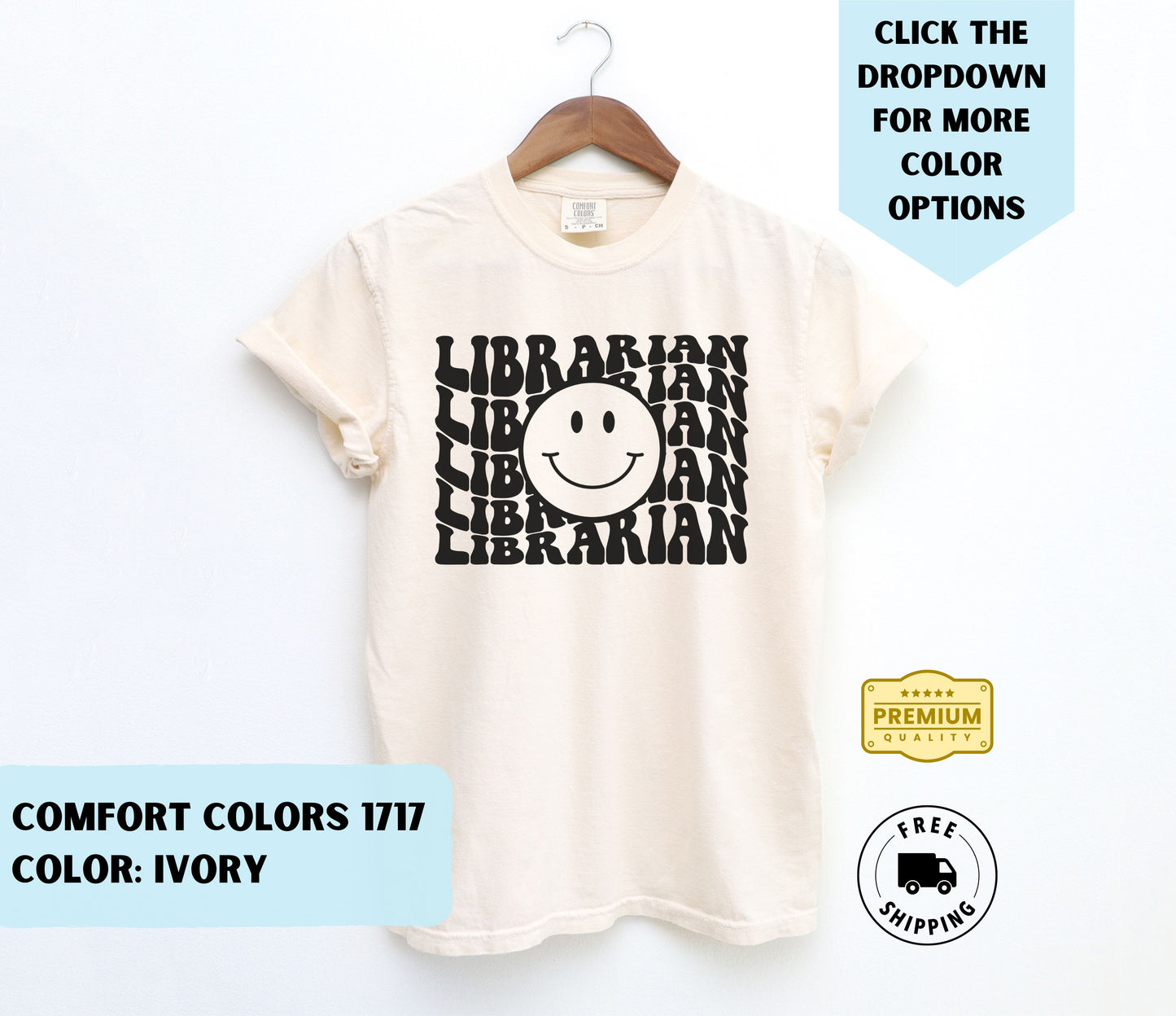 Librarian Smiley T-Shirt