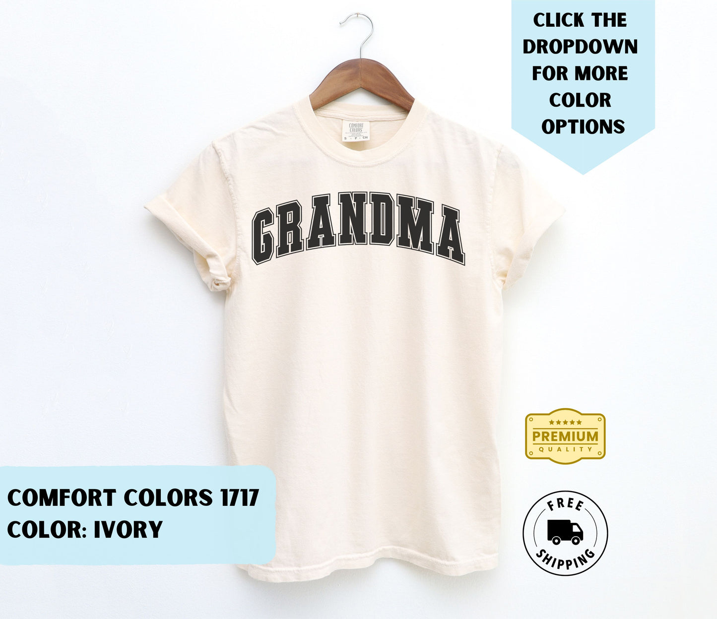 Grandma College Text T-Shirt