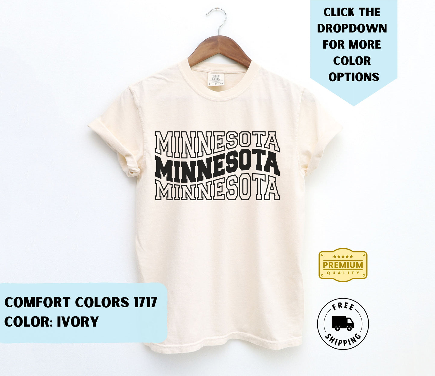 Minnesota Wave Text T-Shirt