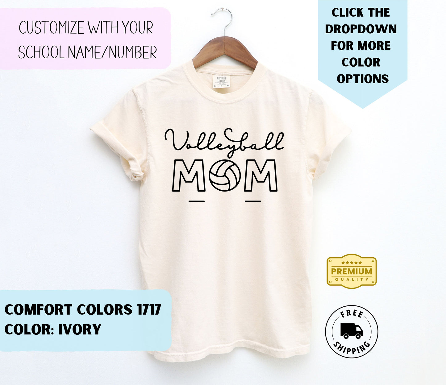 Custom Volleyball Mom T-Shirt