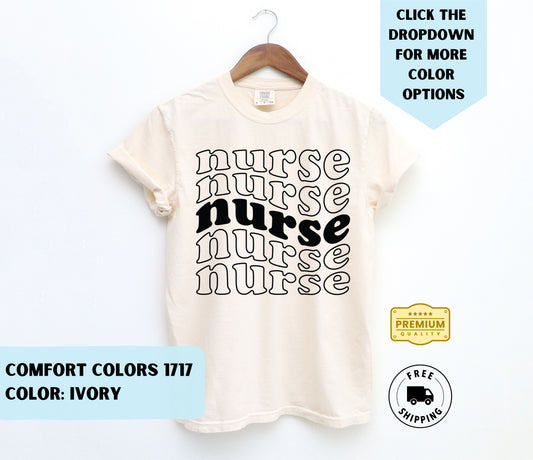 Nurse Wave Text T-Shirt