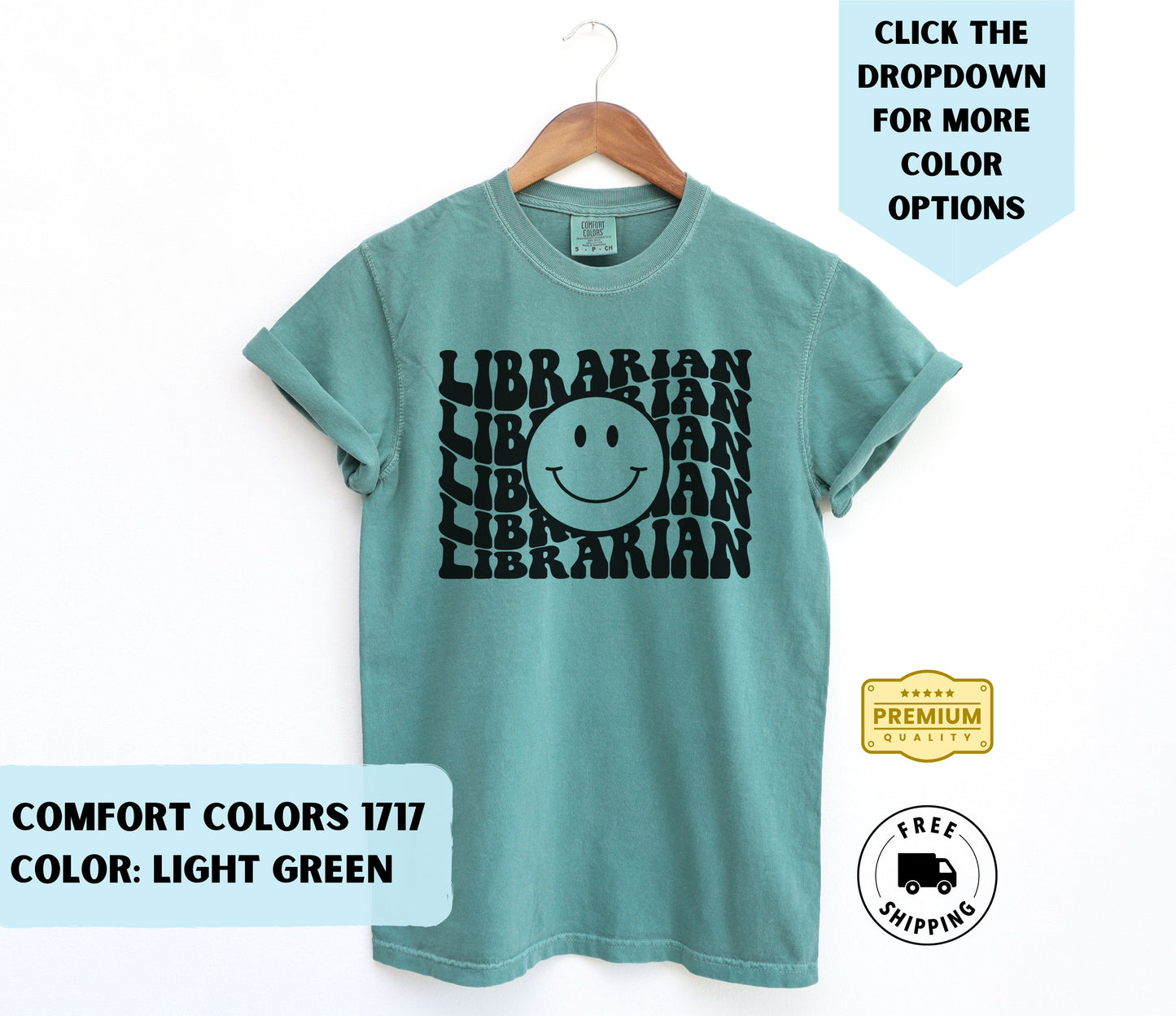 Librarian Smiley T-Shirt