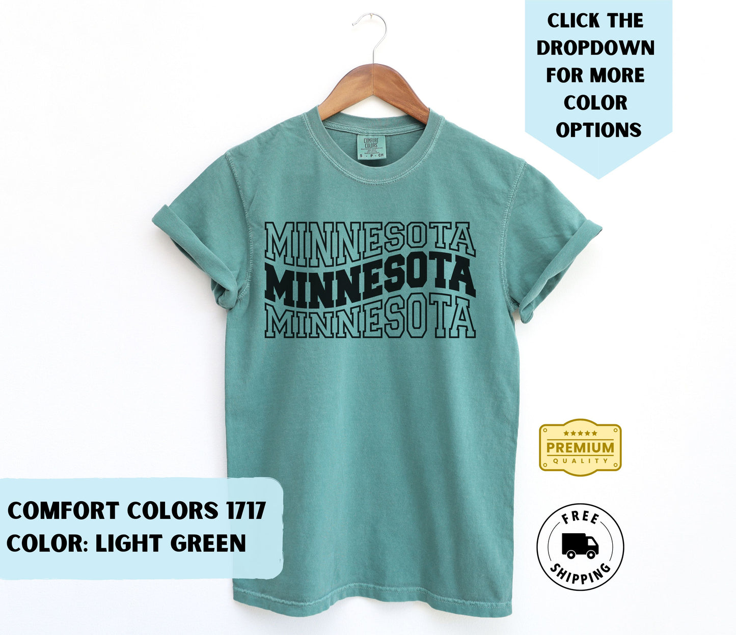 Minnesota Wave Text T-Shirt