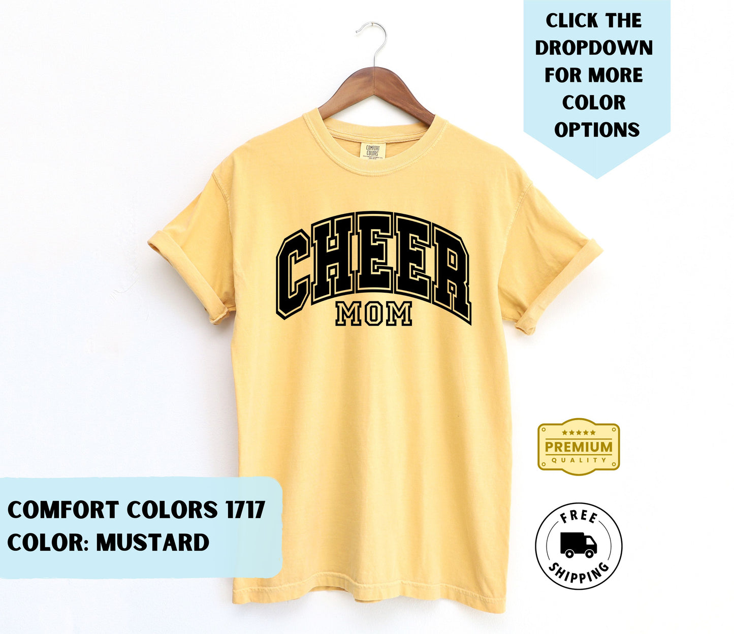 Cheer Mom College Text T-Shirt