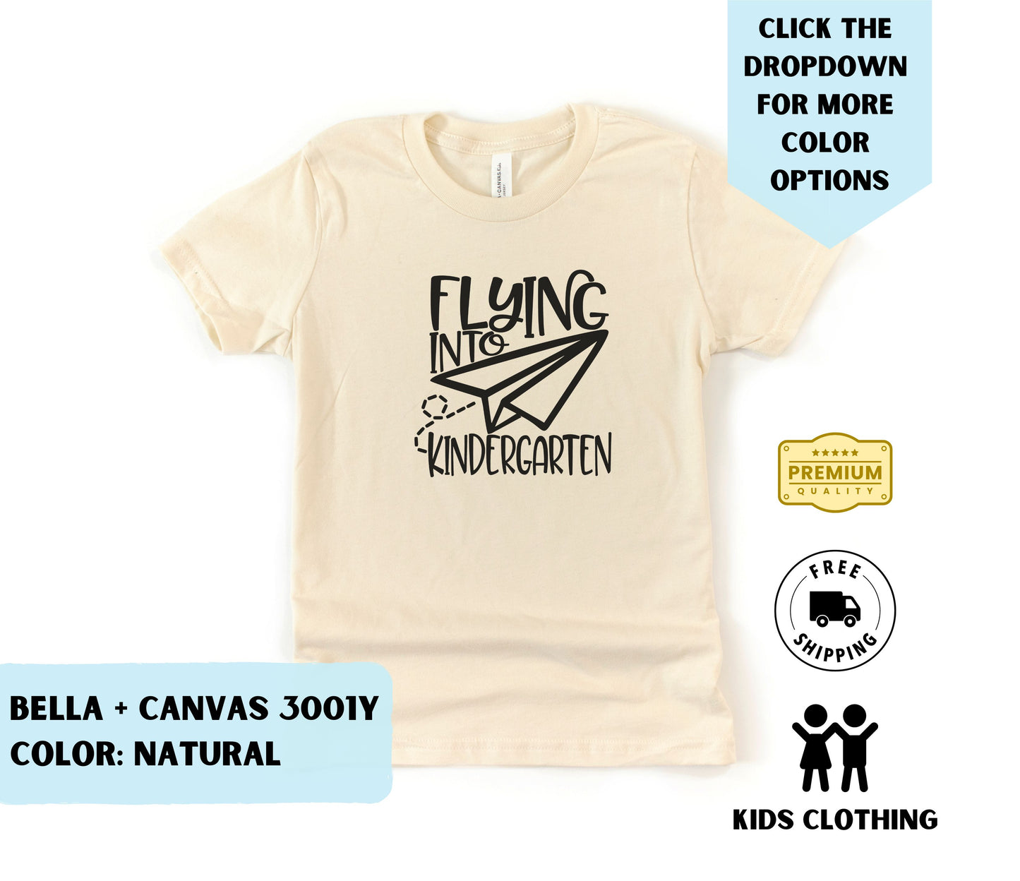 Youth Flying Into Kindergarten T-Shirt