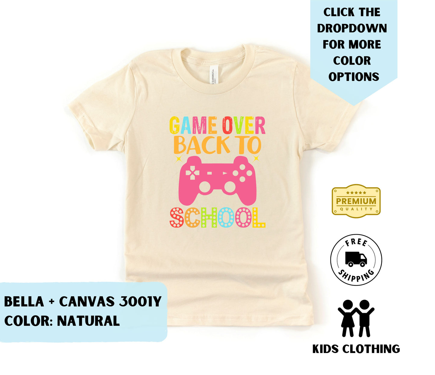 Youth Game Over Back to School T-Shirt