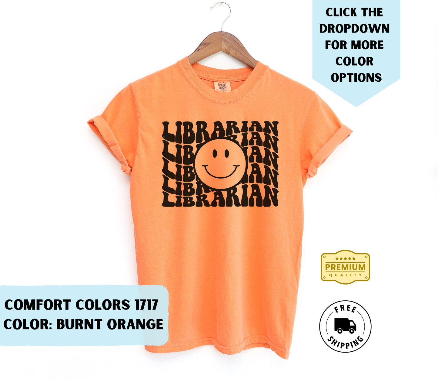 Librarian Smiley T-Shirt