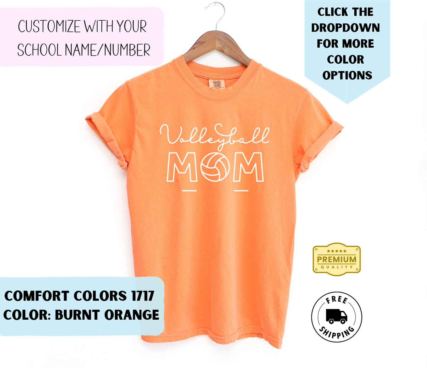 Custom Volleyball Mom T-Shirt