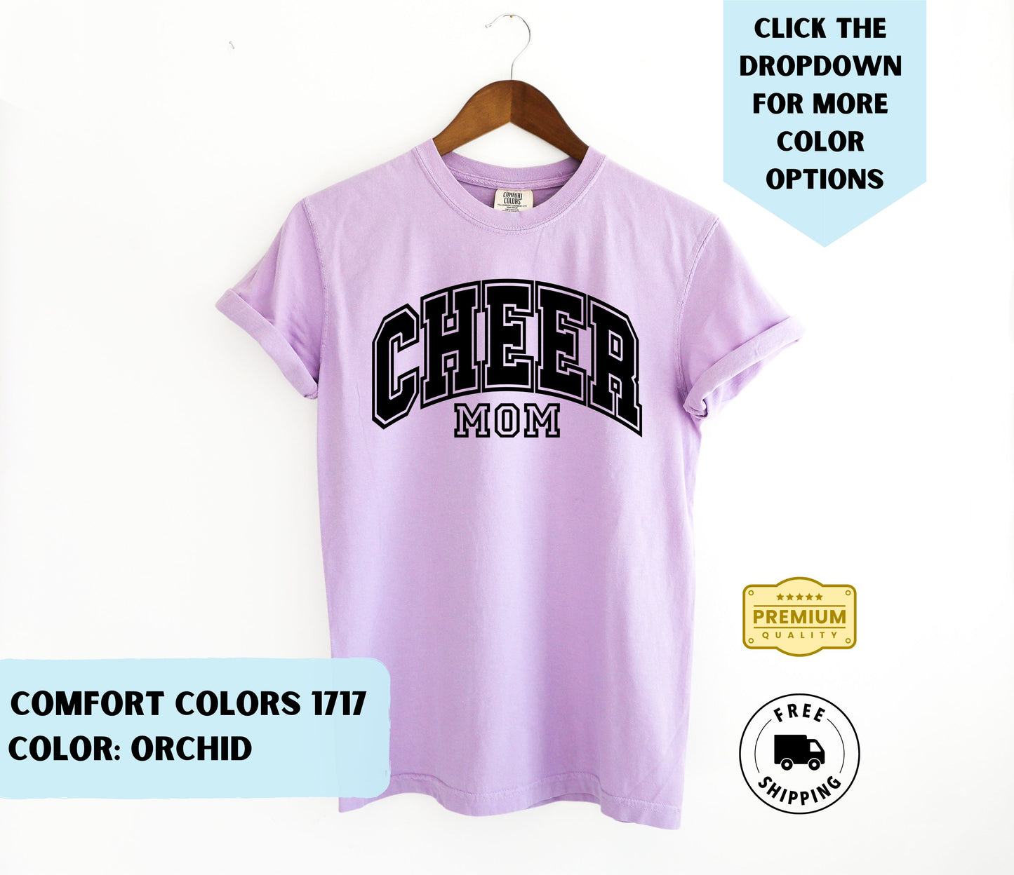 Cheer Mom College Text T-Shirt