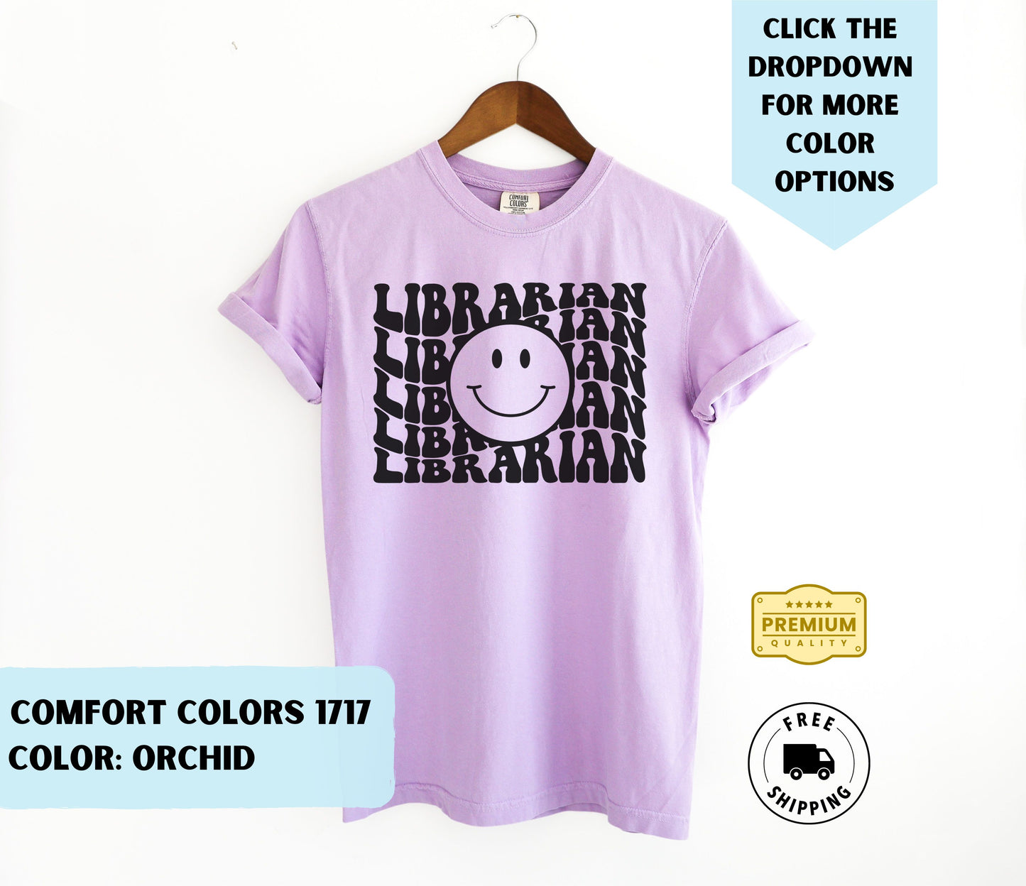 Librarian Smiley T-Shirt