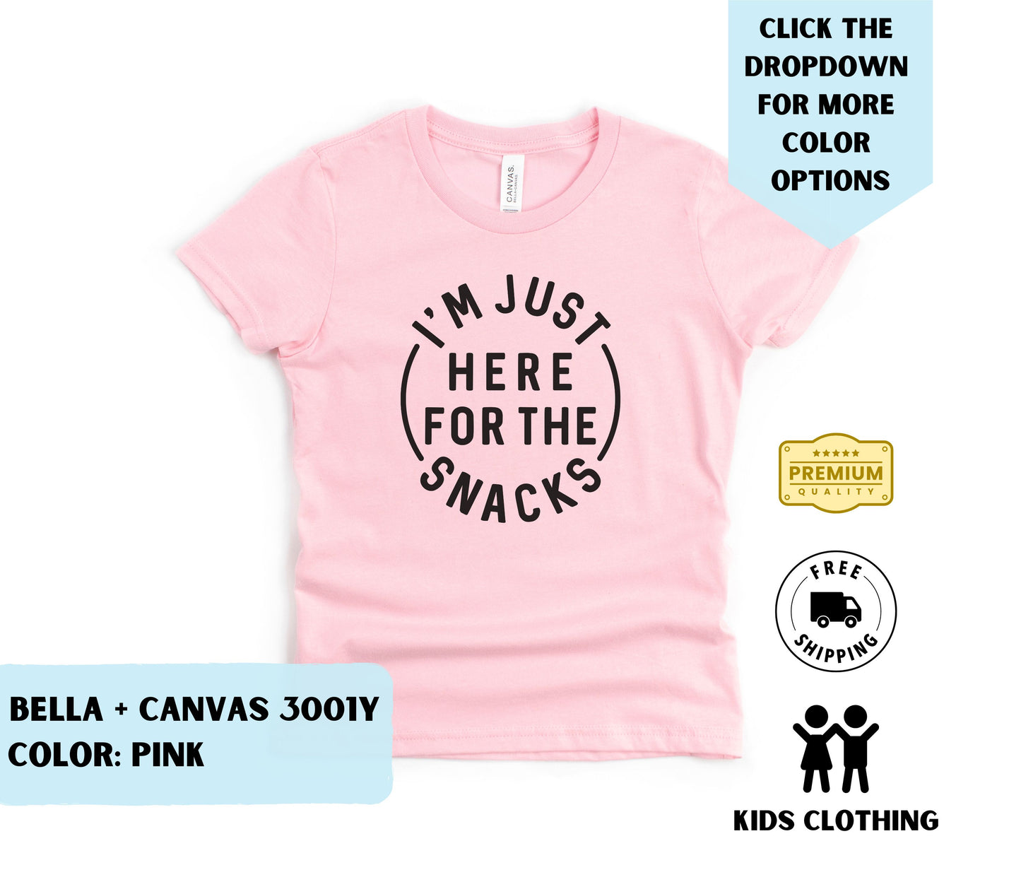 Toddler Here for the Snacks T-Shirt