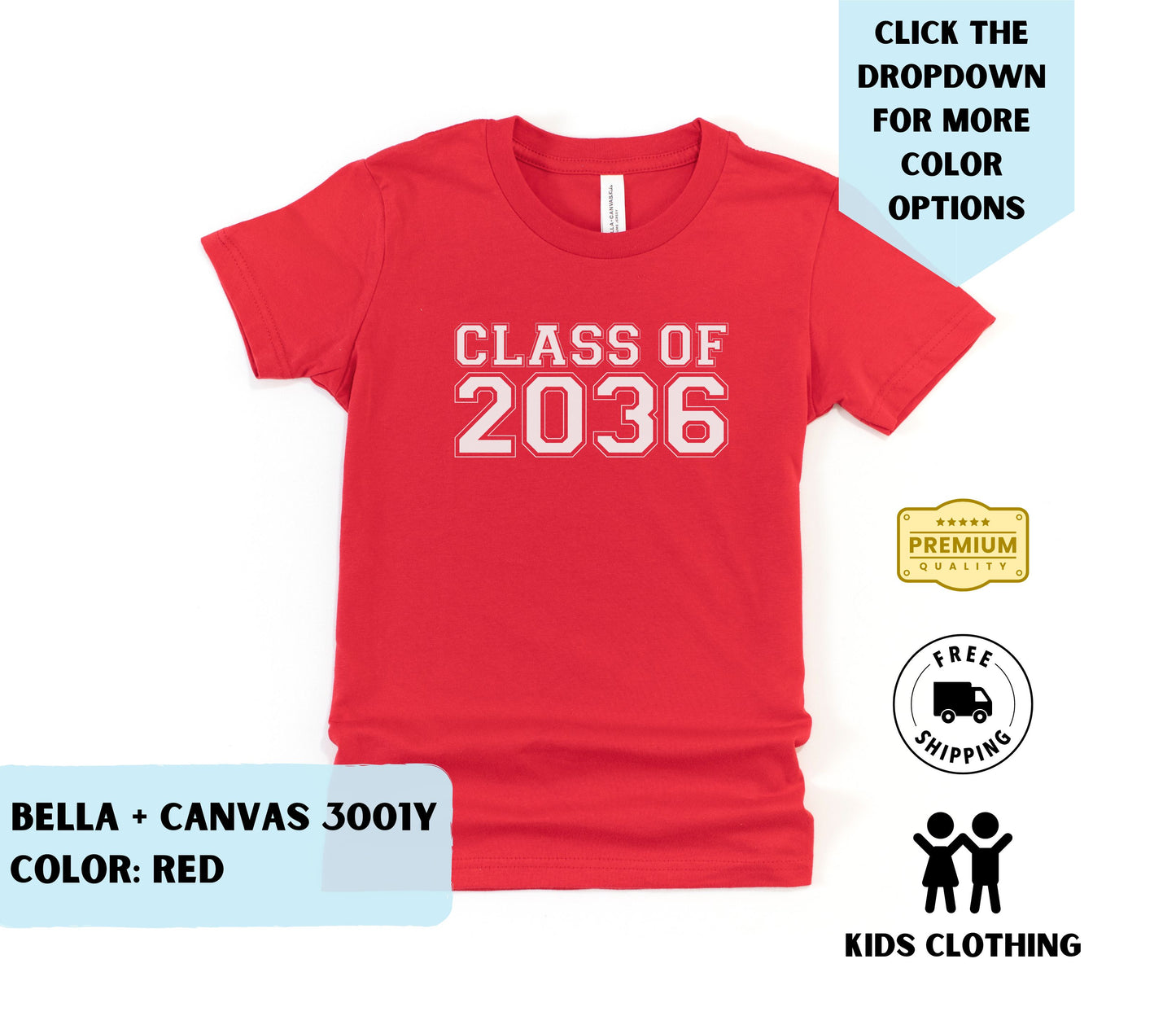 Youth Class of 2036 Kinder T-Shirt