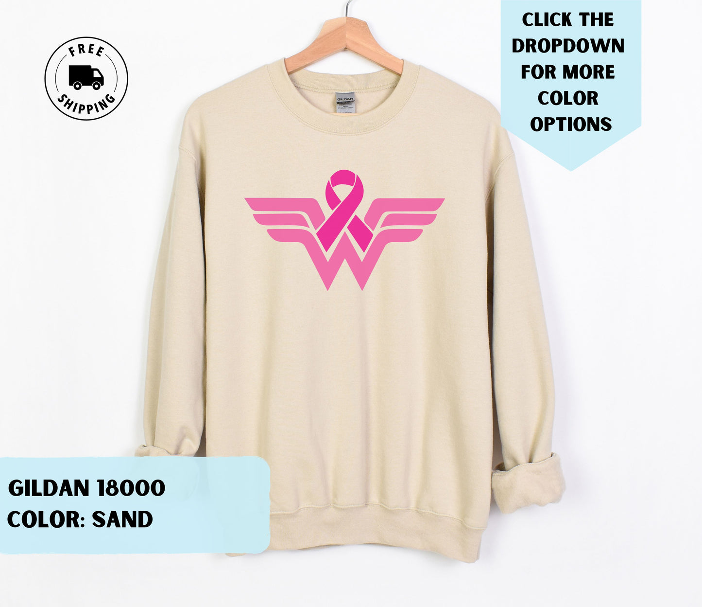 Wonder Women Breast Cancer Awareness Crewneck