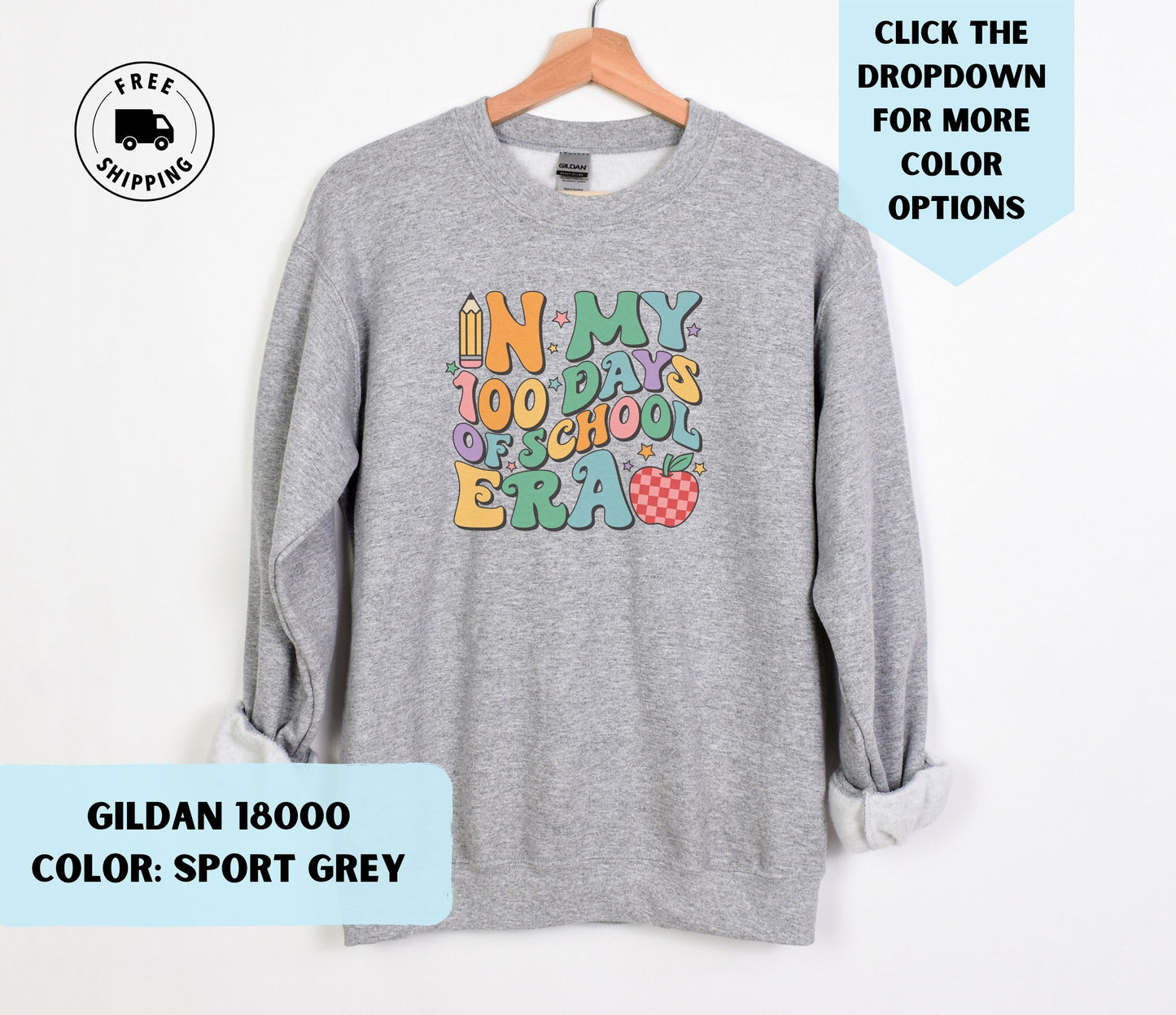 100 Days of School Era Crewneck