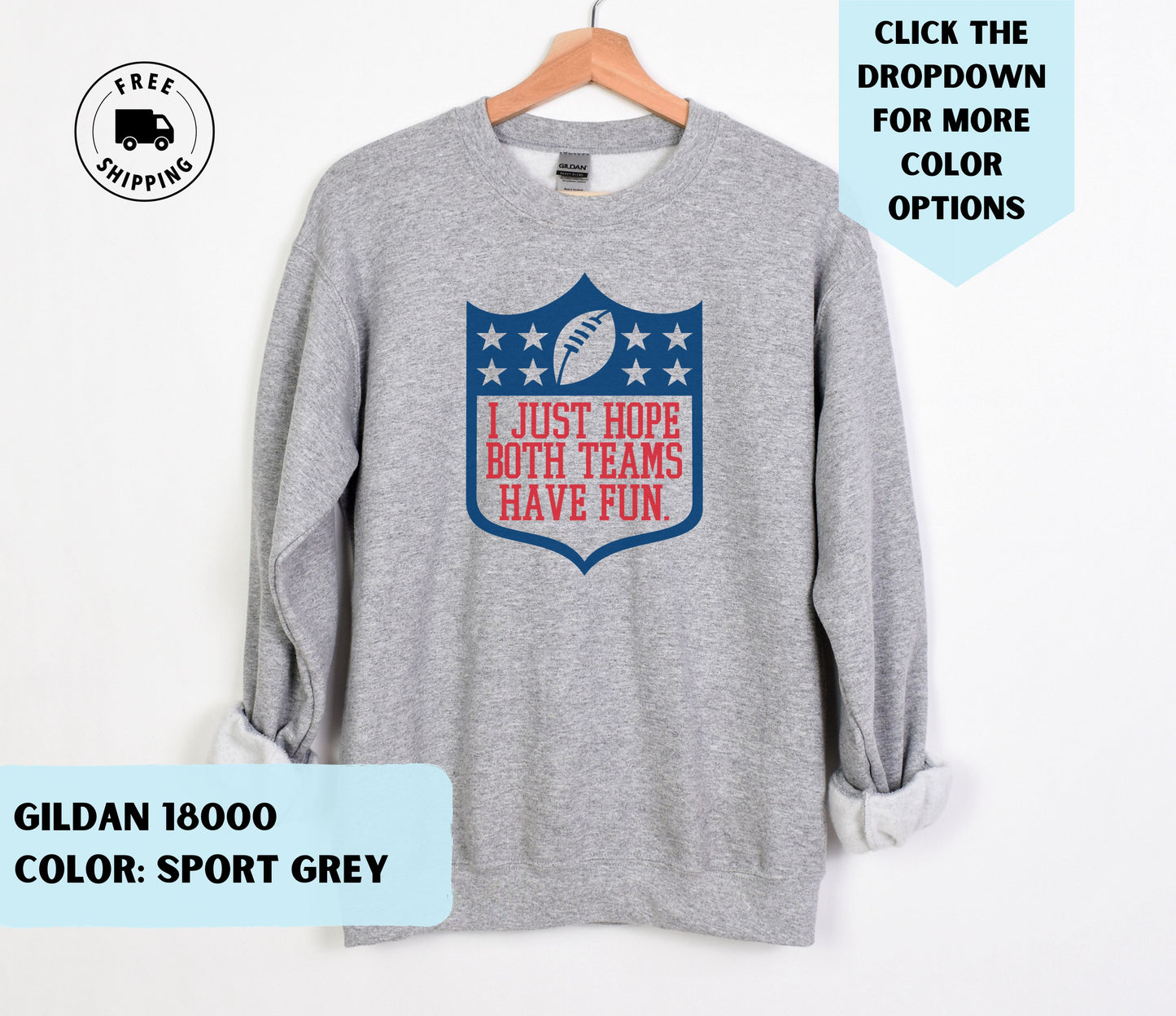 Football League Fun Dark Blue Crewneck