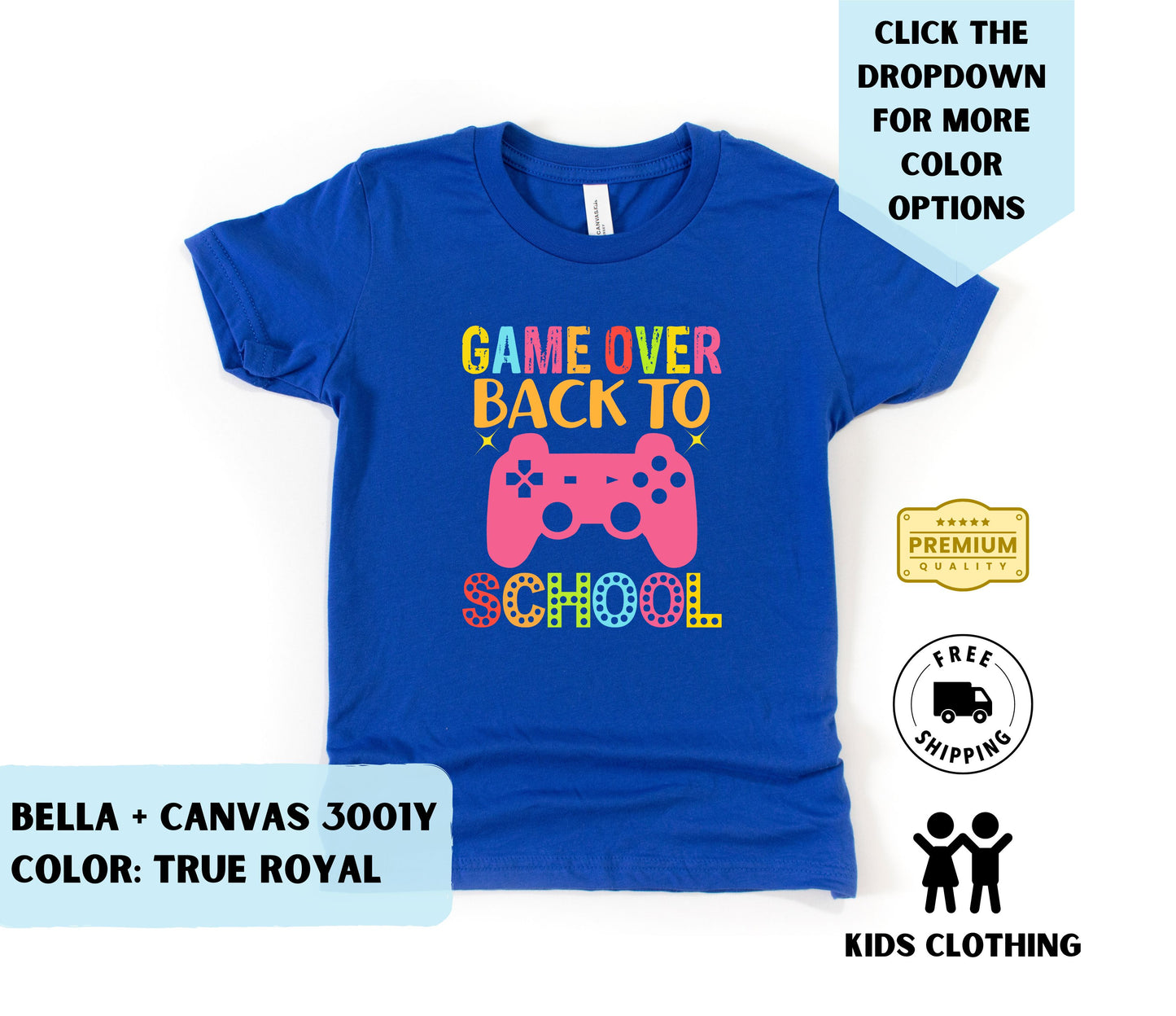 Youth Game Over Back to School T-Shirt