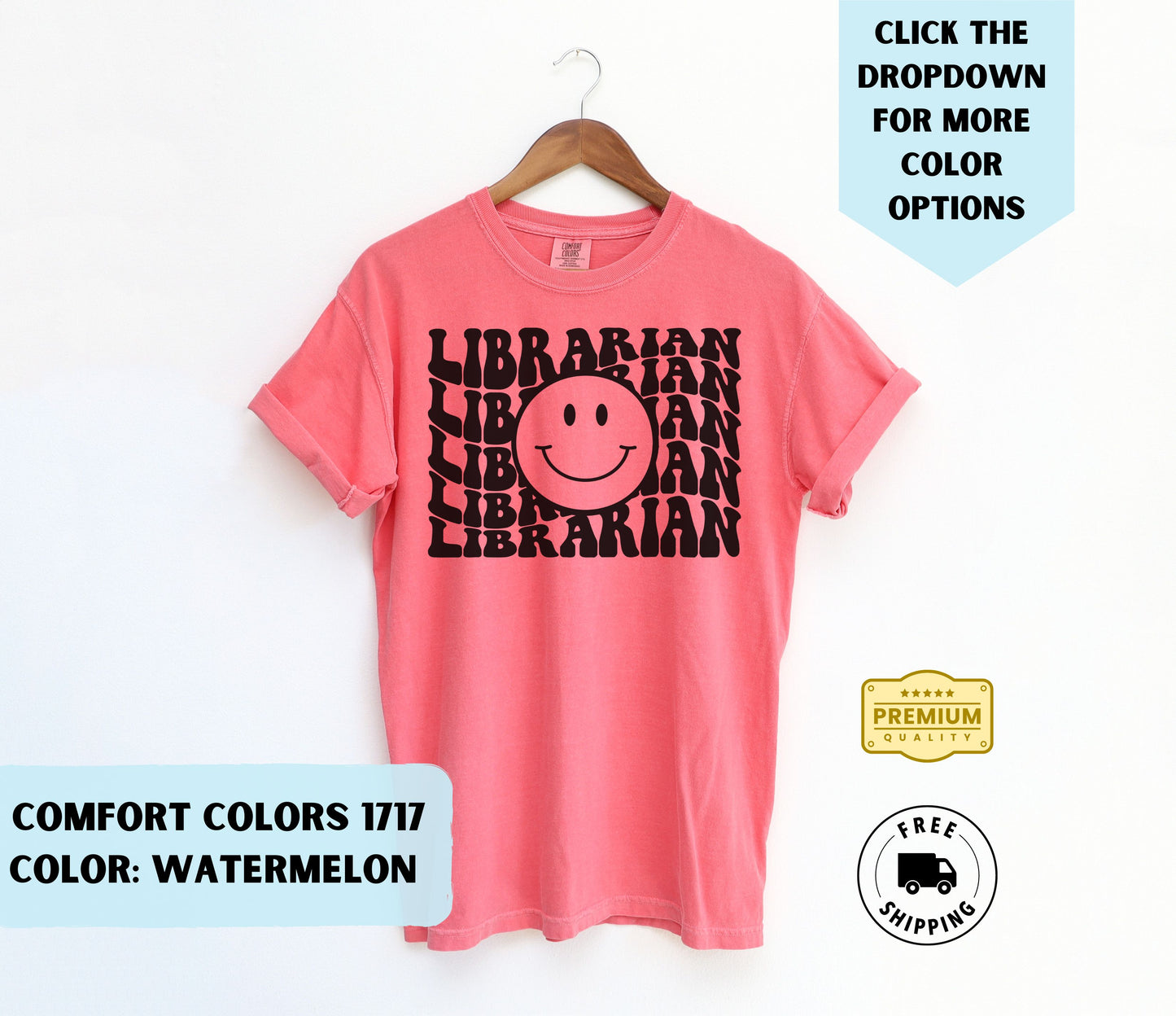 Librarian Smiley T-Shirt