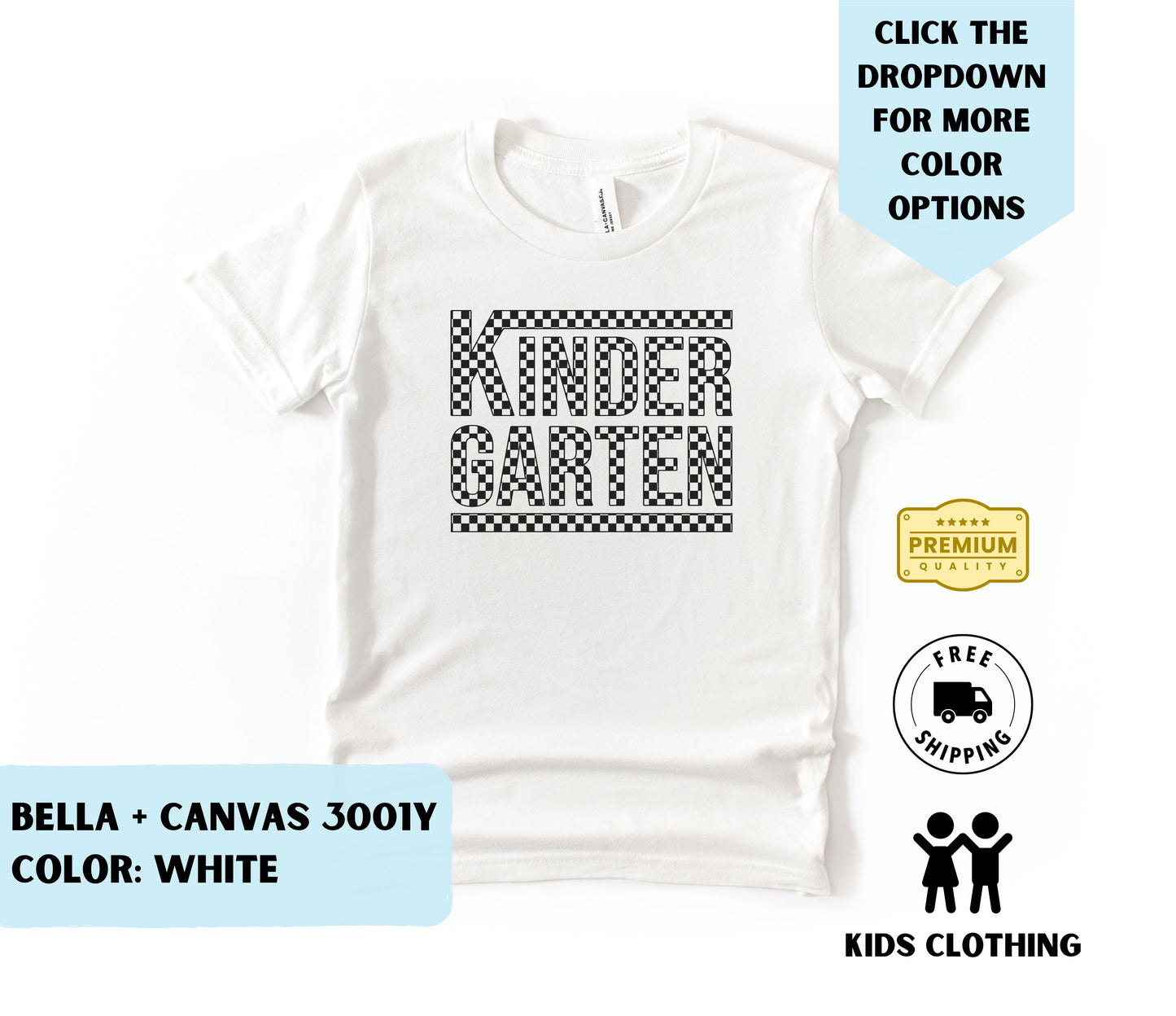 Youth Kindergarten Checkered T-Shirt