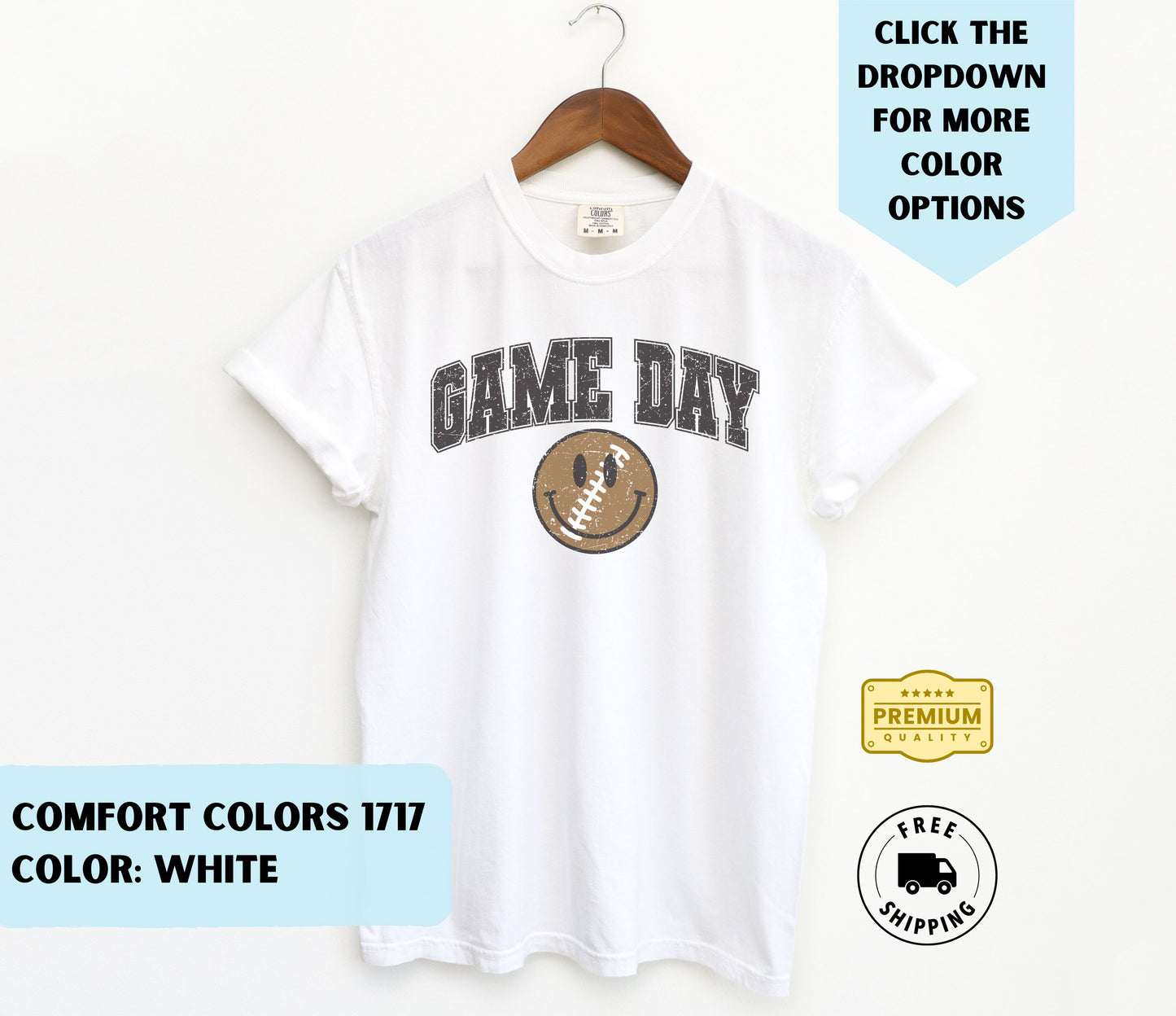 Football Game Day Smiley T-Shirt