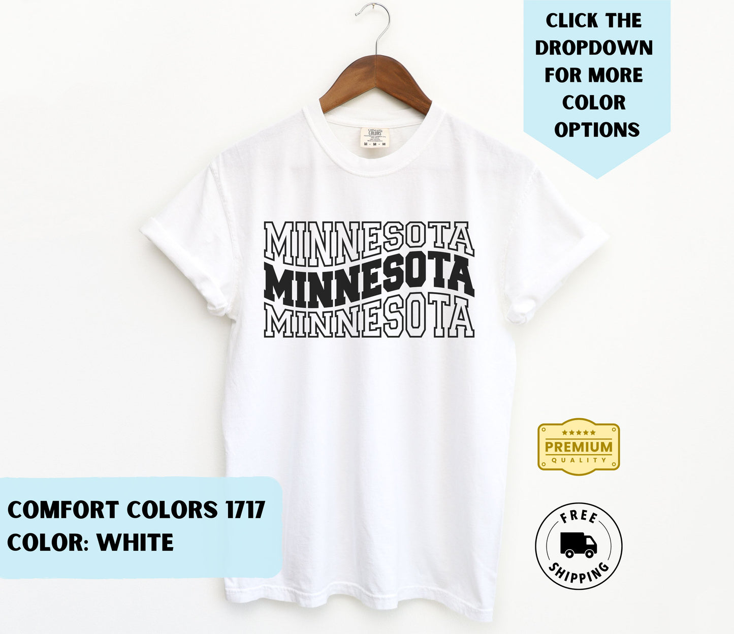 Minnesota Wave Text T-Shirt