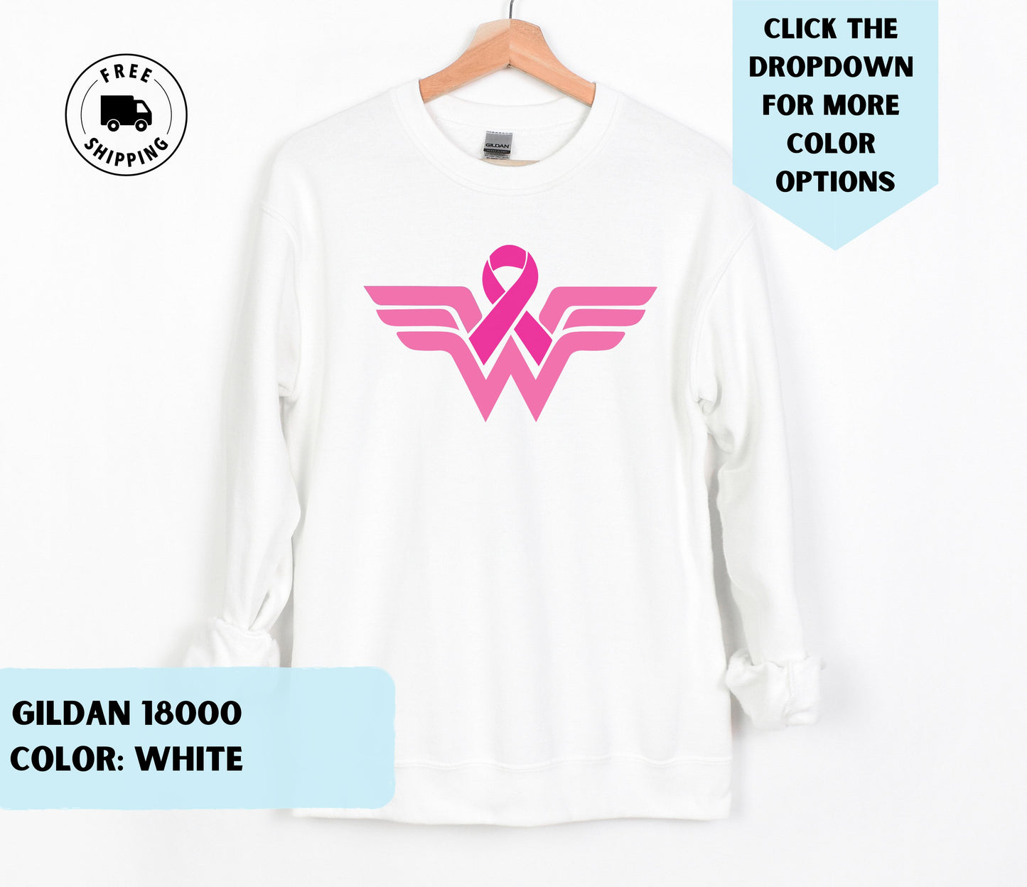 Wonder Women Breast Cancer Awareness Crewneck