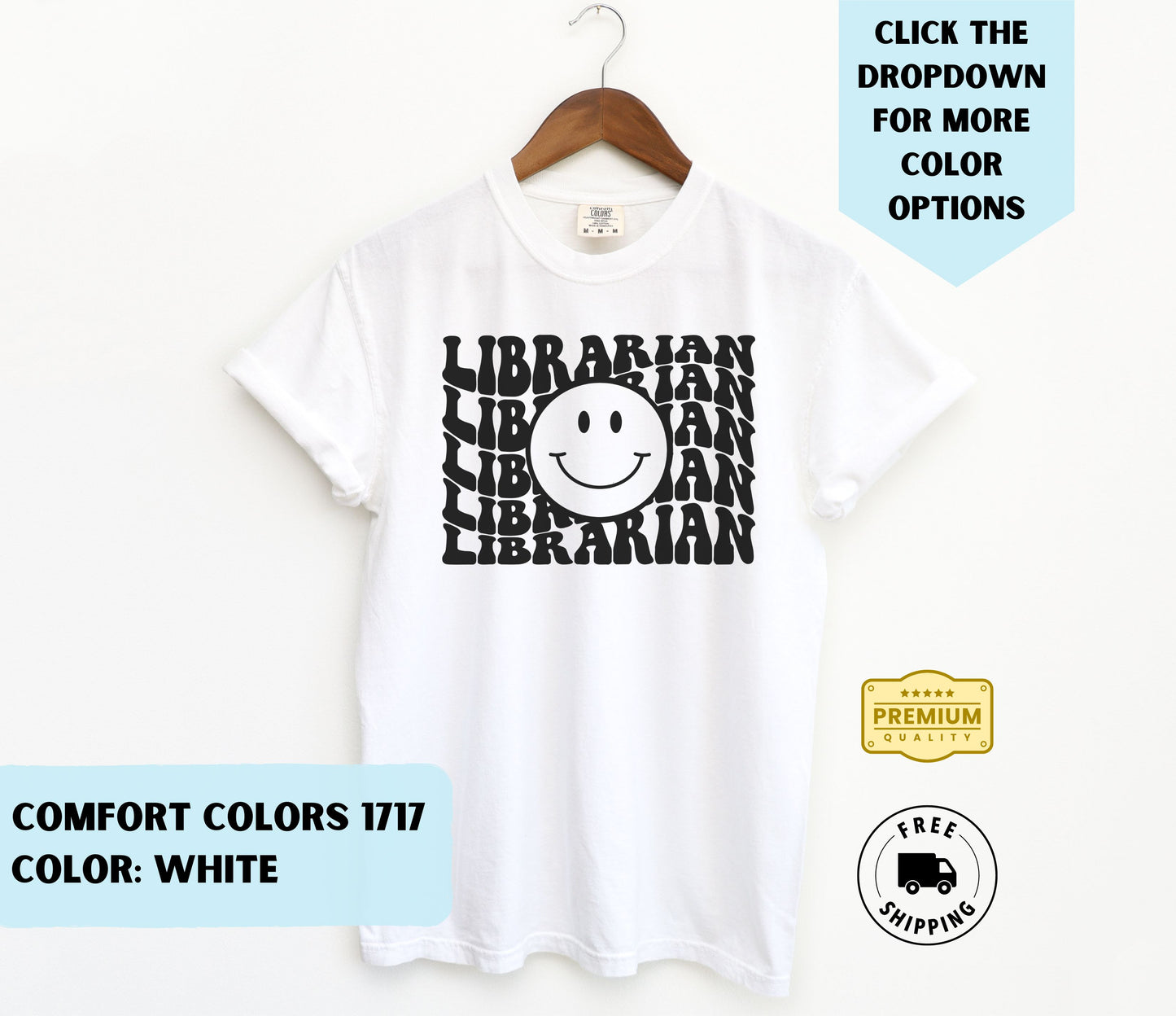 Librarian Smiley T-Shirt