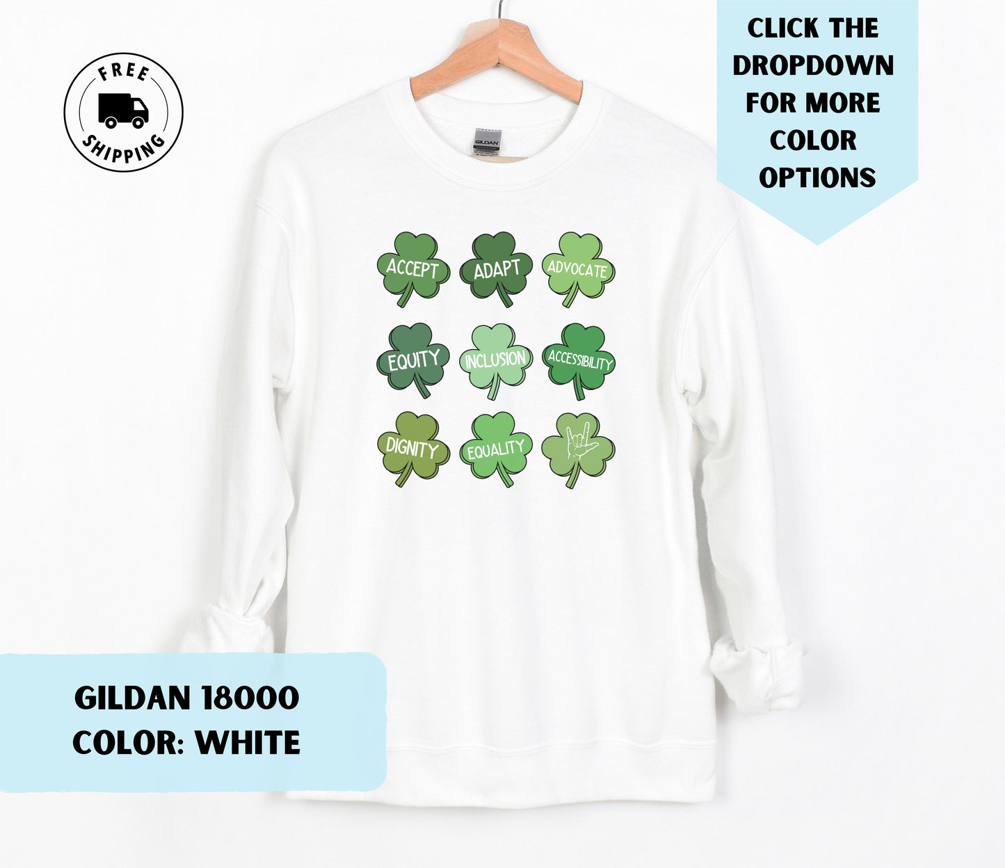 Inclusion Shamrocks Crewneck