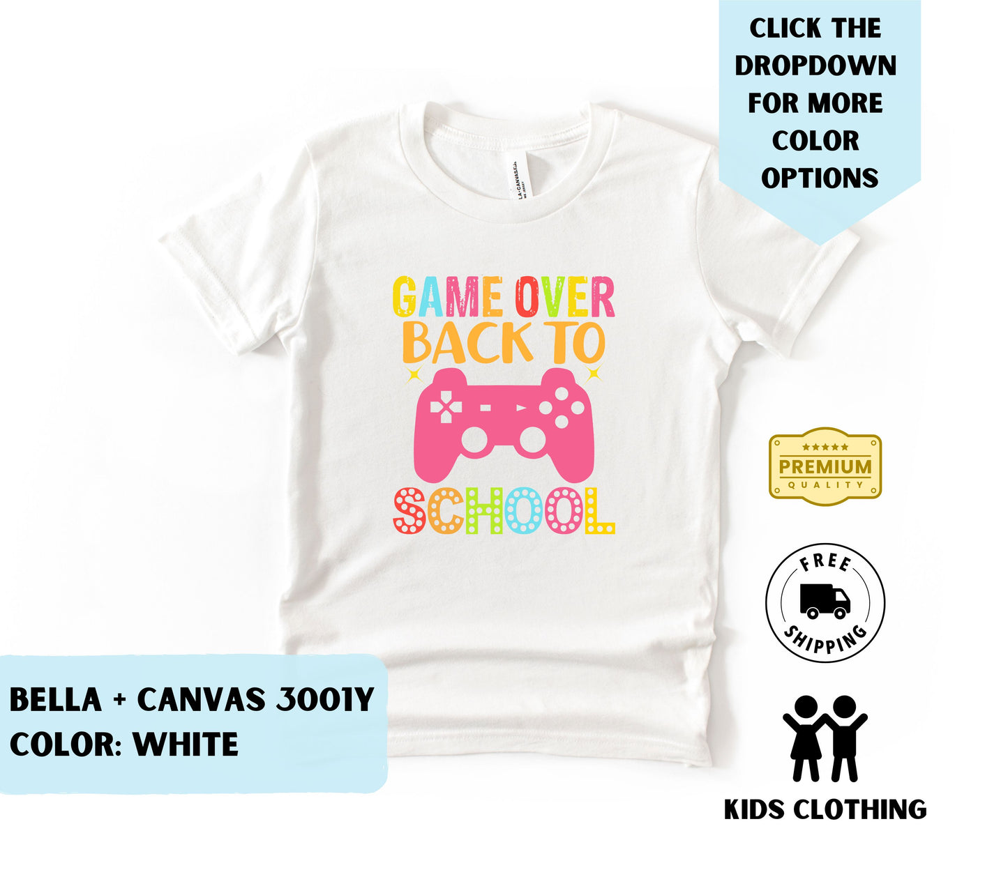 Youth Game Over Back to School T-Shirt